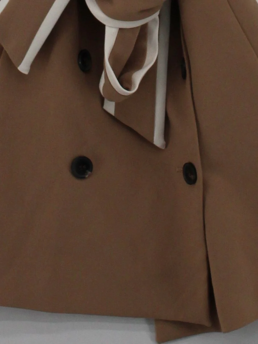 Karen Millen Shirt Mini Dress UK6 in Tan - Image 4