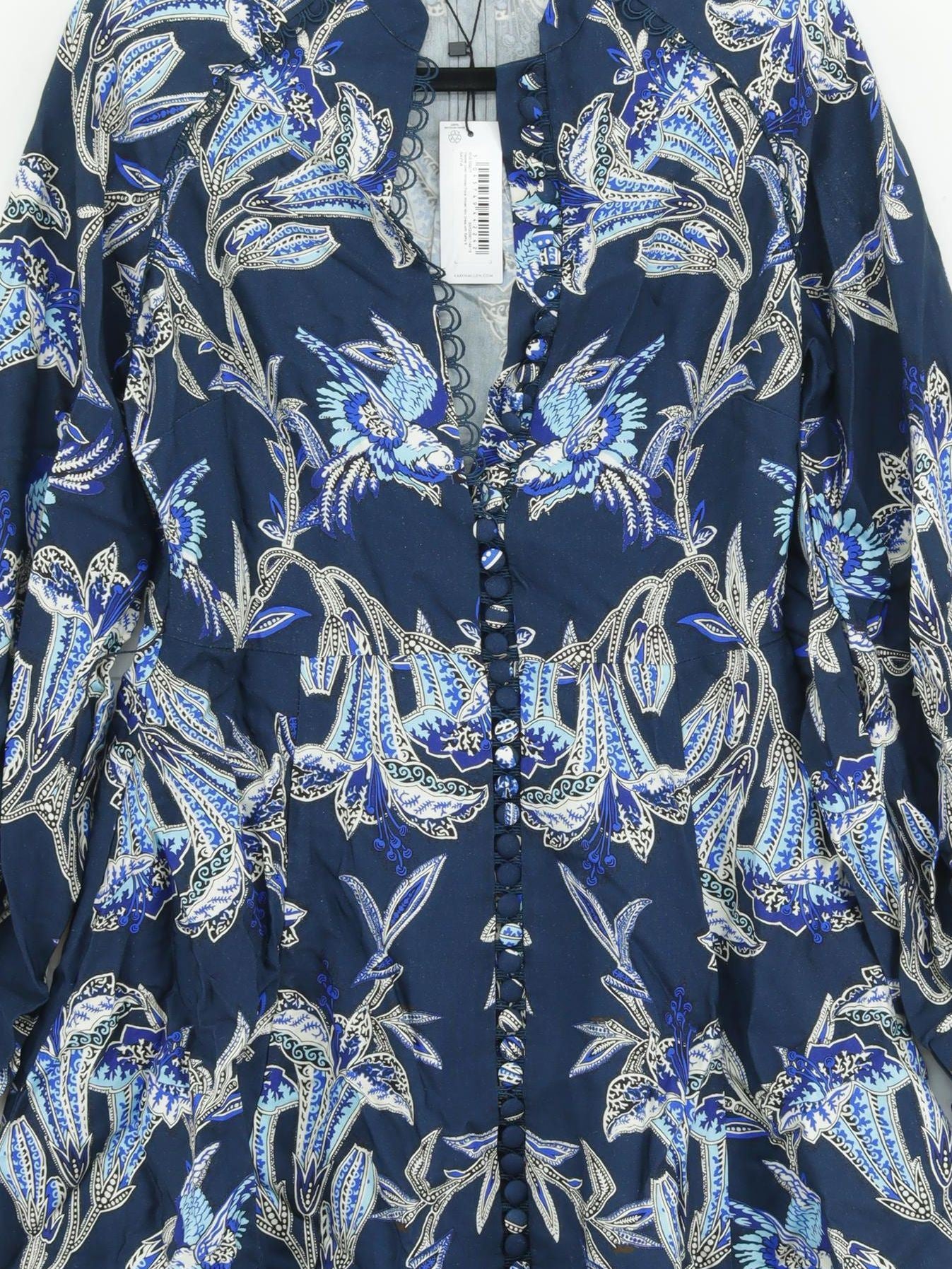 Karen Millen Shirt Mini Dress UK8 in Blue RRP £219 - Image 3