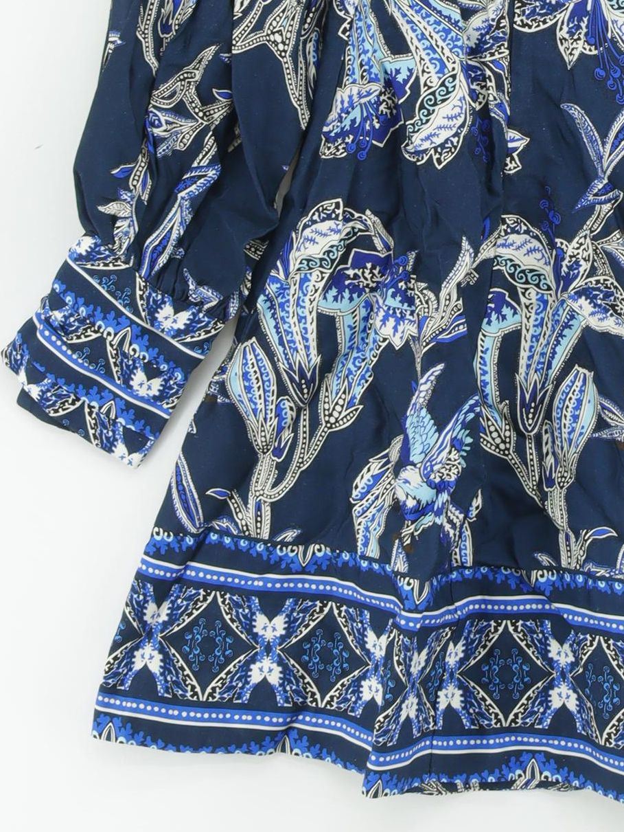 Karen Millen Shirt Mini Dress UK8 in Blue RRP £219 - Image 4