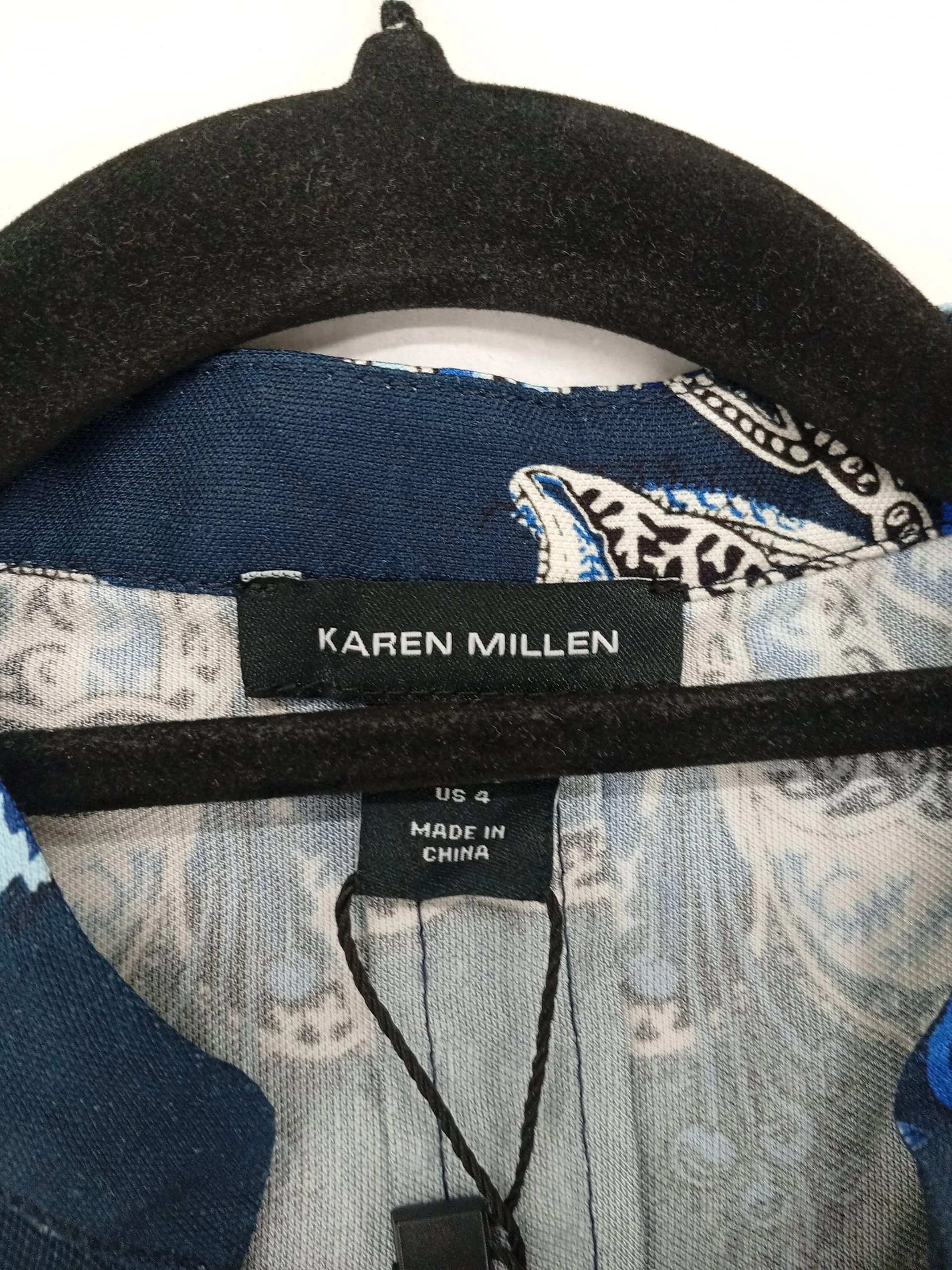 Karen Millen Shirt Mini Dress UK8 in Blue RRP £219 - Image 5