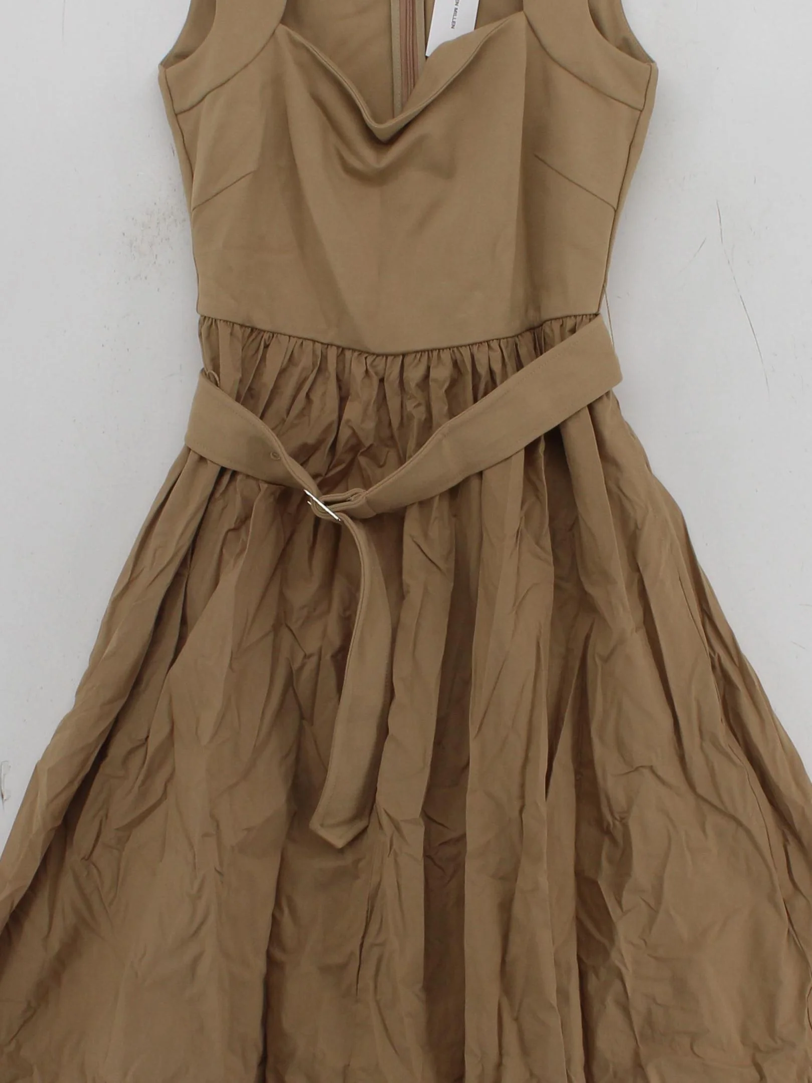 Karen Millen Skater Midi Dress S in Brown RRP £119 - Image 3