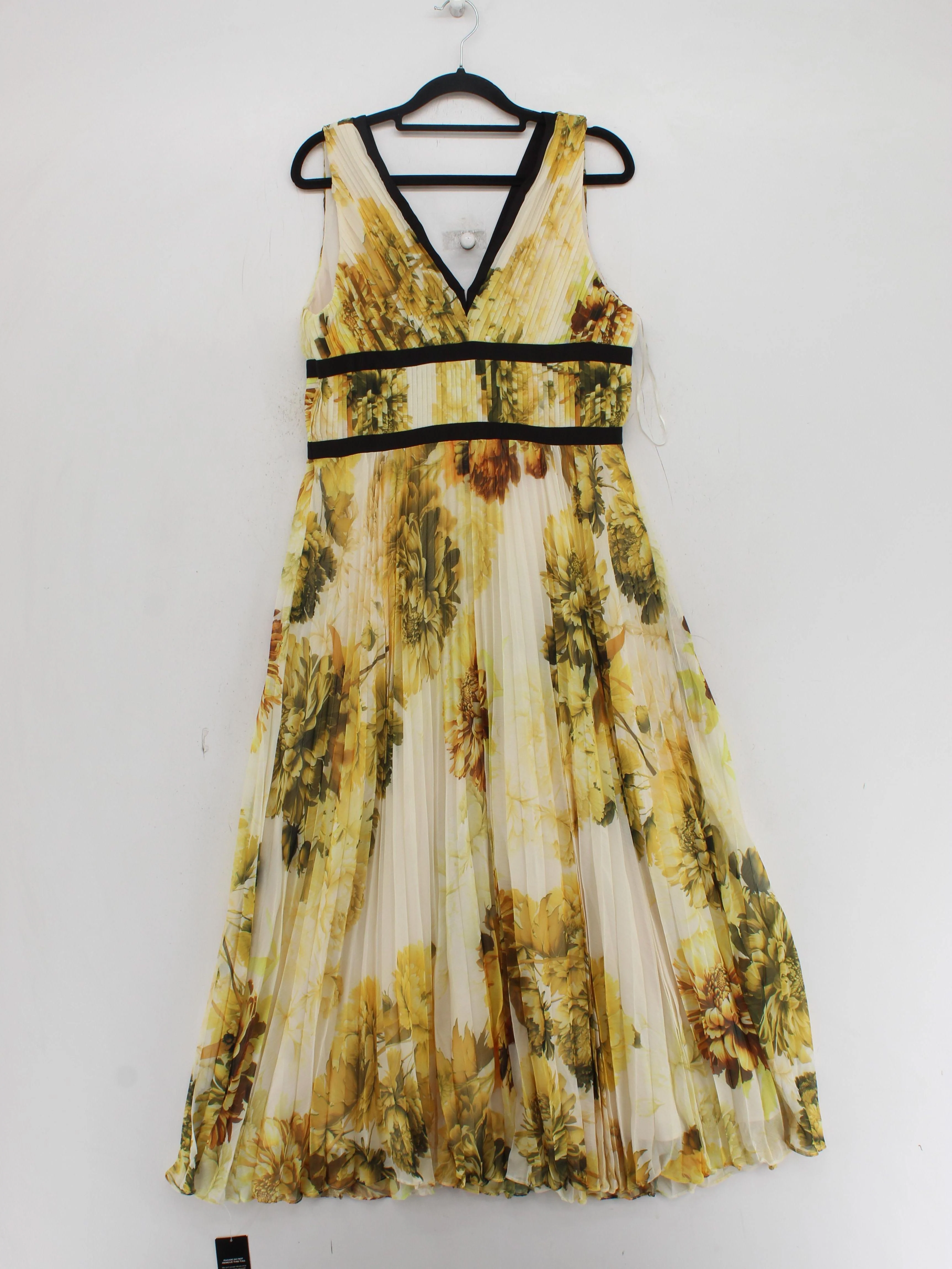 Karen Millen Skater Midi Dress UK12 in Yellow RRP £159 - Image 2