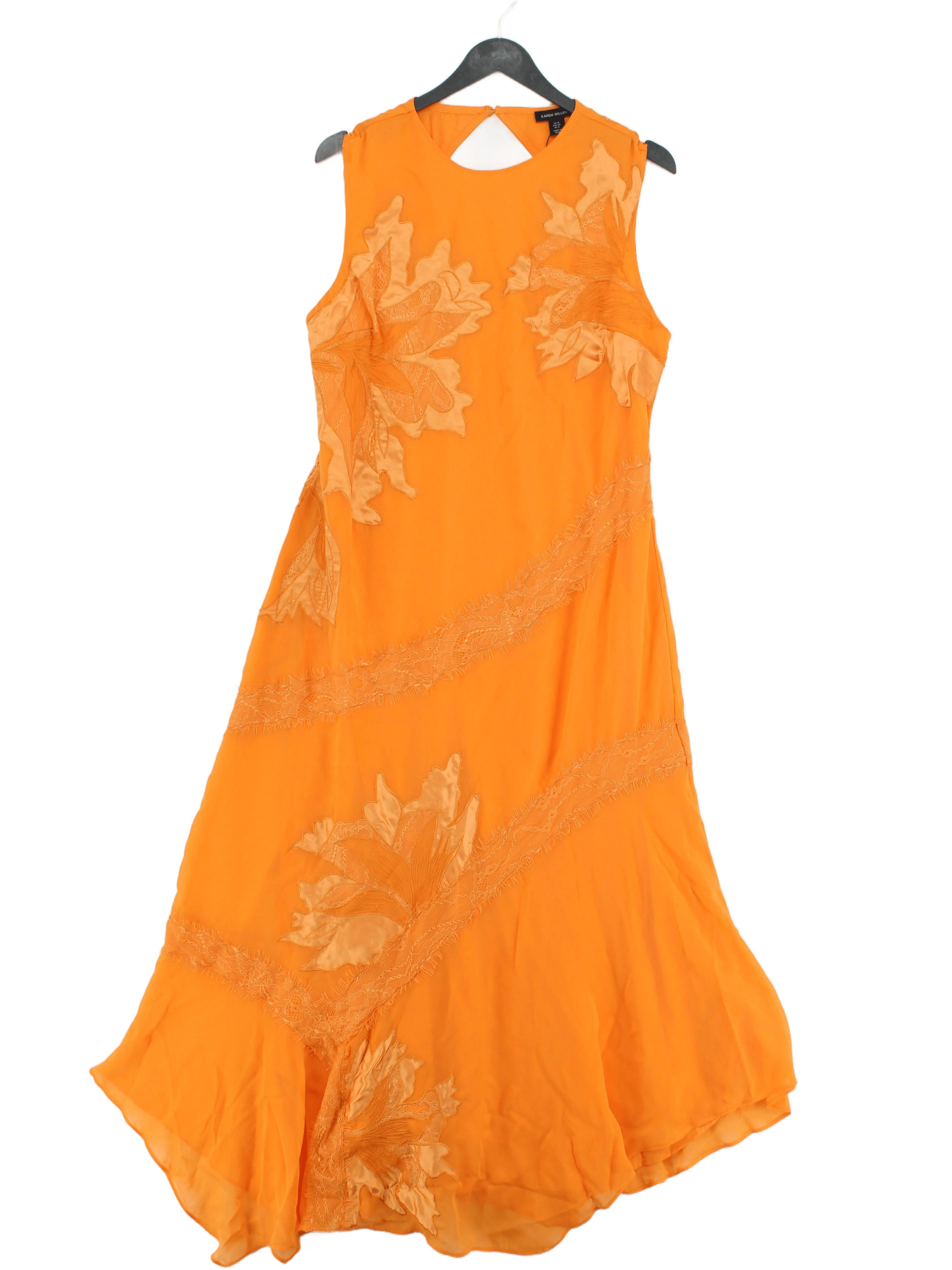 Karen Millen Skater Midi Dress UK16 in Orange RRP £349