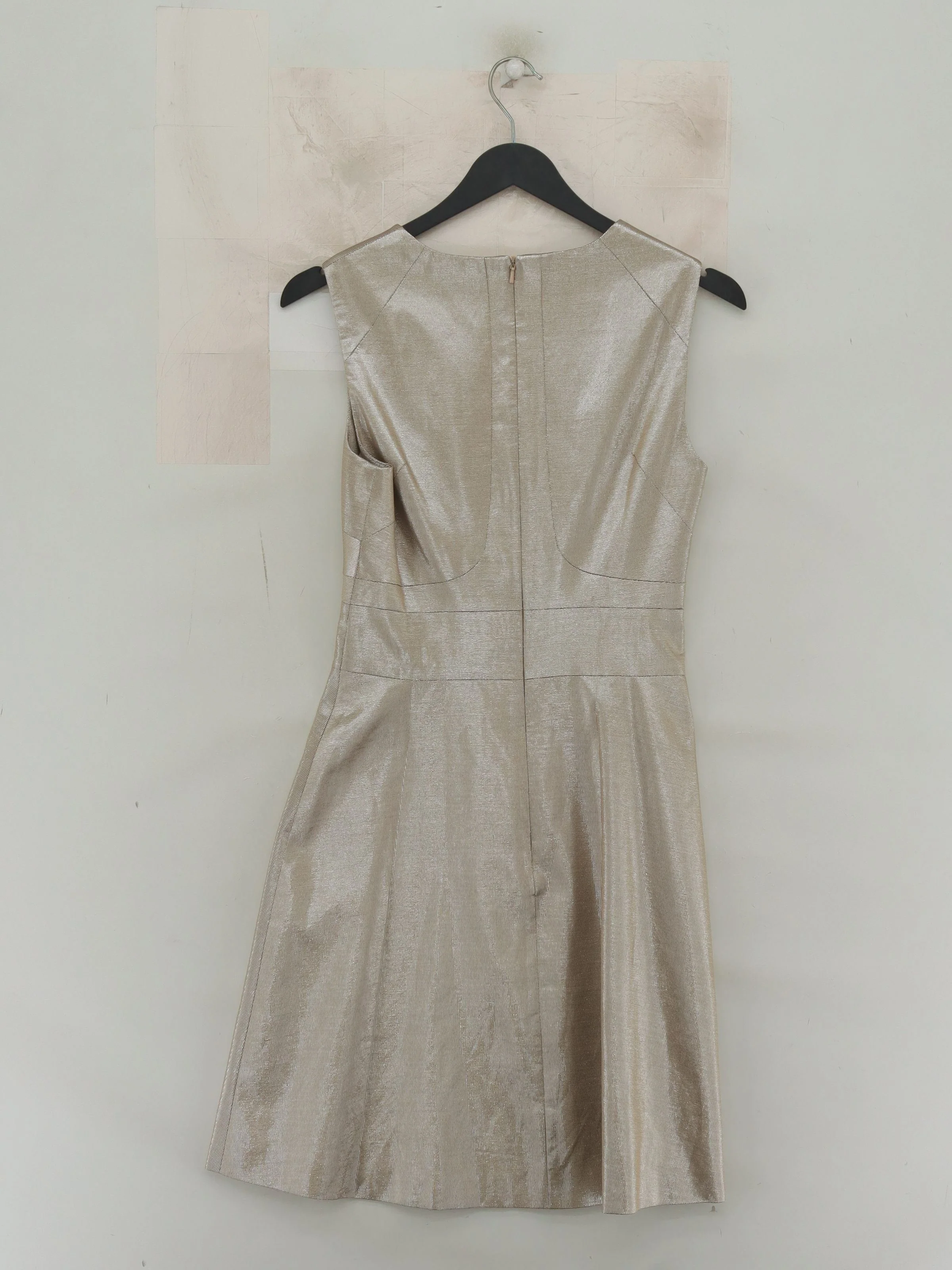 Karen Millen Skater Mini Dress UK8 in Gold - Image 2