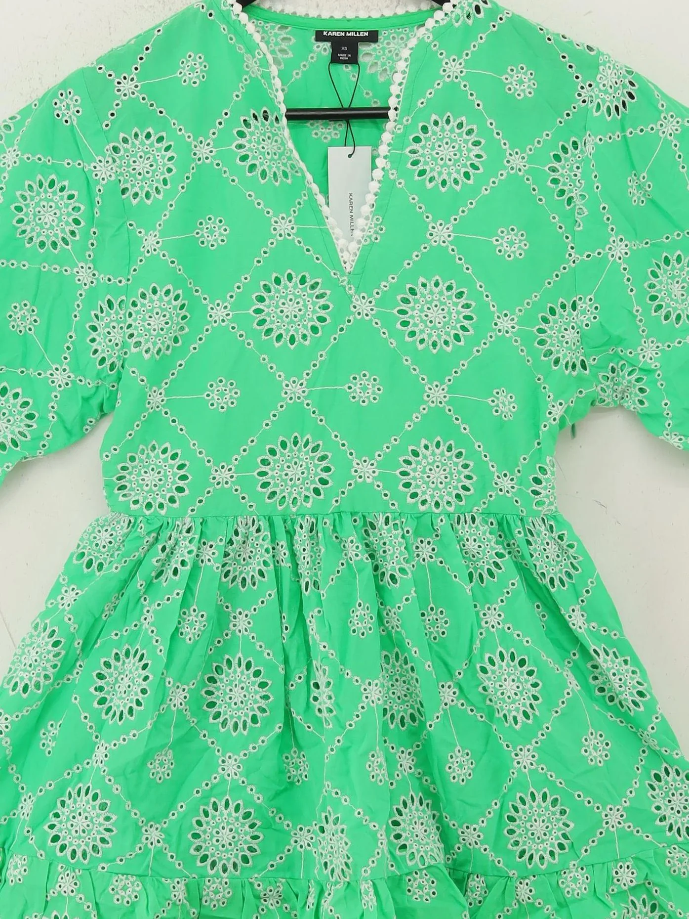 Karen Millen Skater Mini Dress XS in Green RRP £69 - Image 3