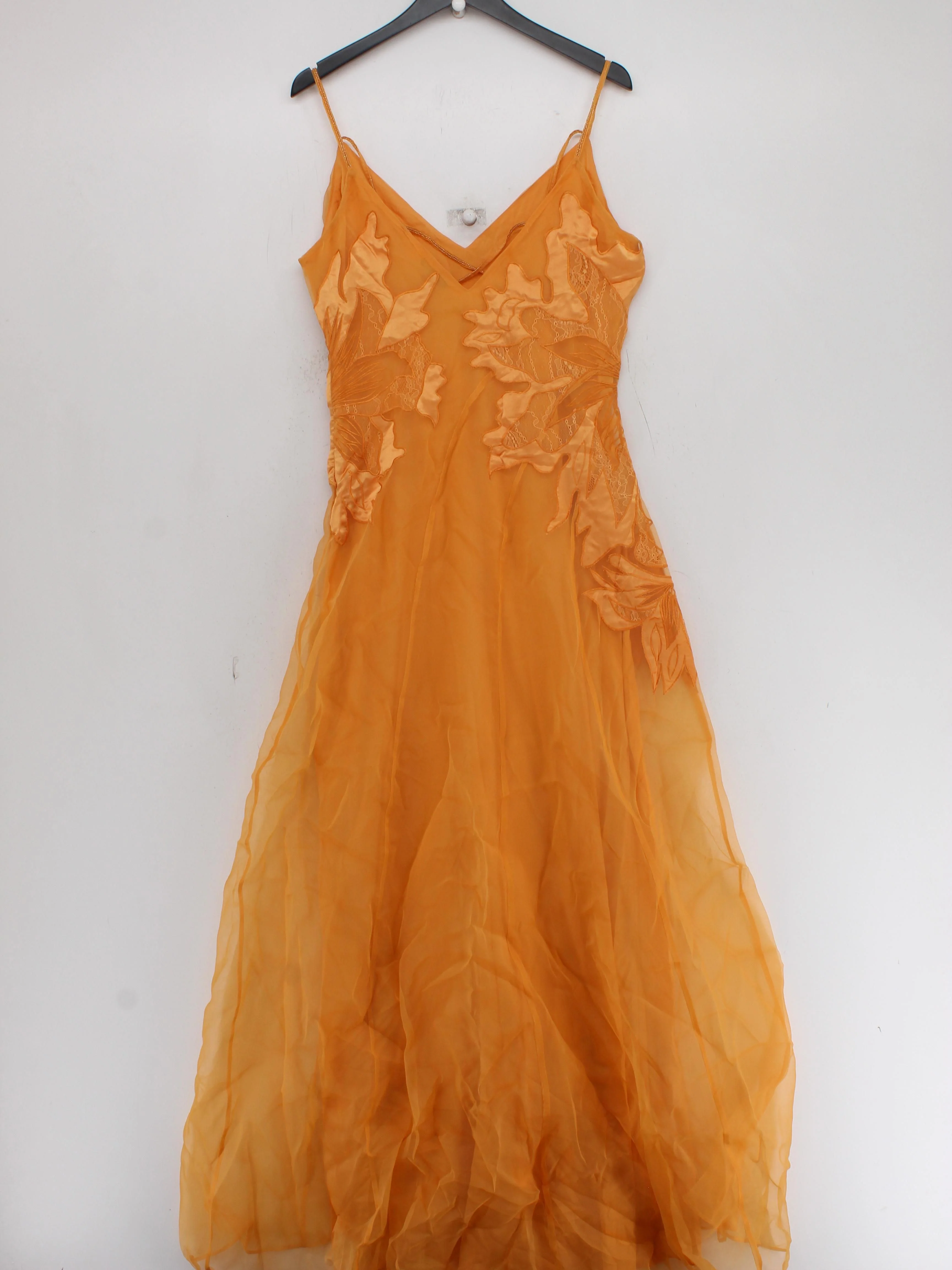 Karen Millen Slip Maxi Dress UK14 in Orange RRP £229 - Image 2