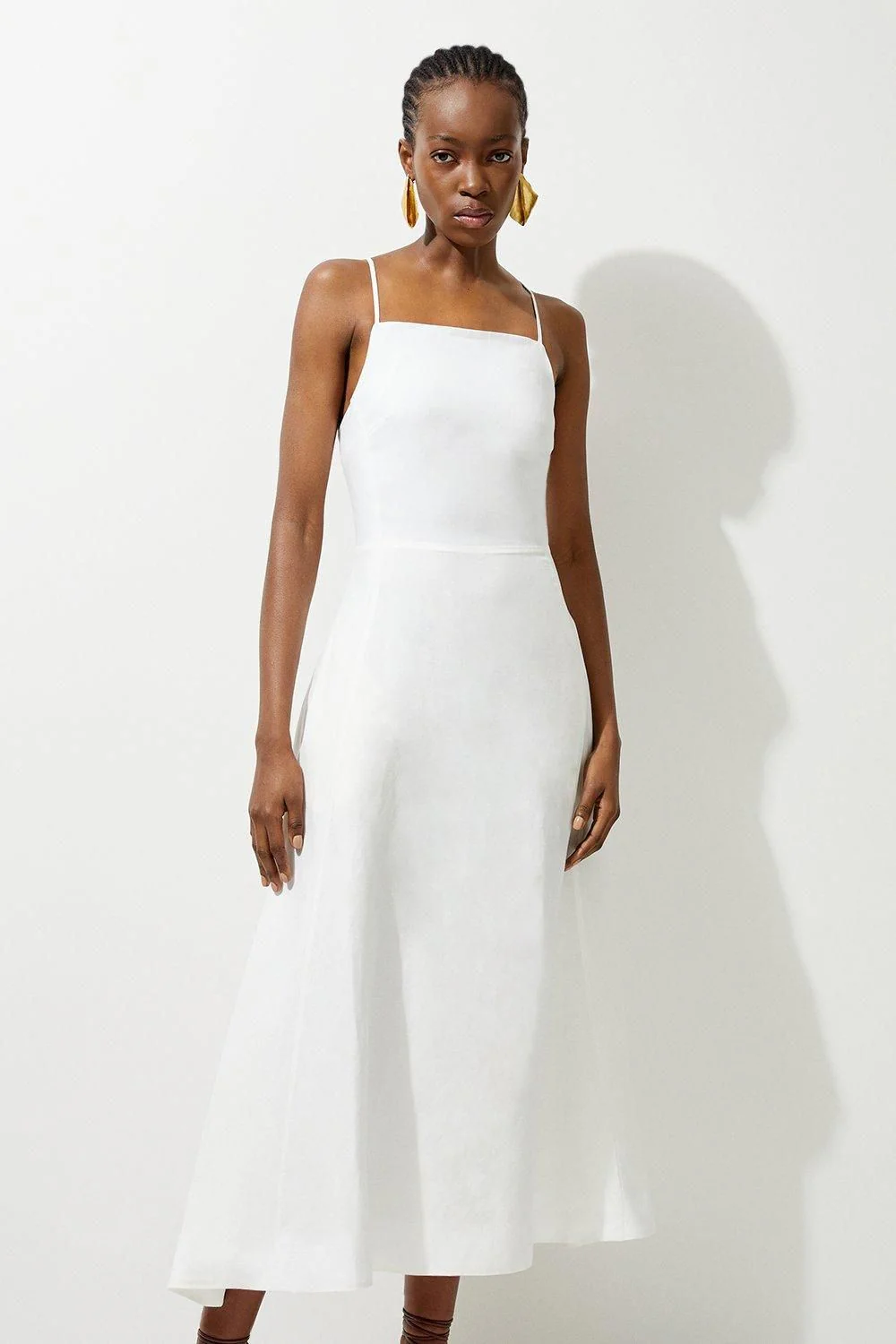 Karen Millen Slip Midi Dress UK12 in White RRP £259