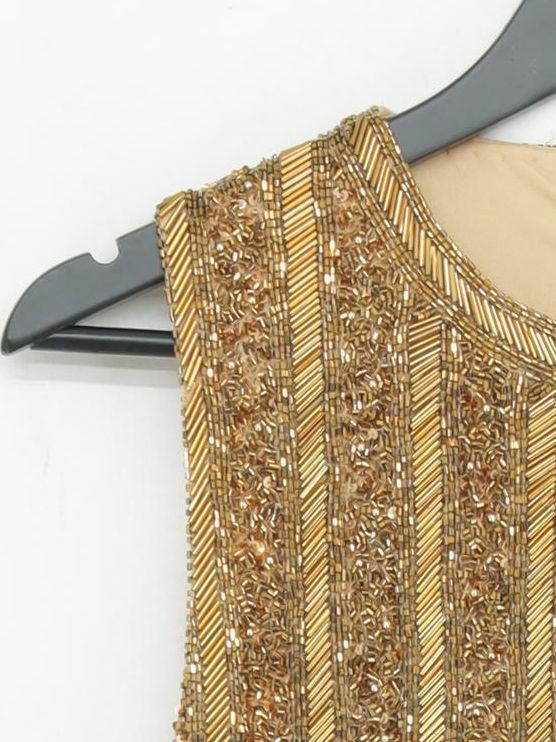 Karen Millen Tank Midi Dress UK10 in Gold RRP £469 - Image 4