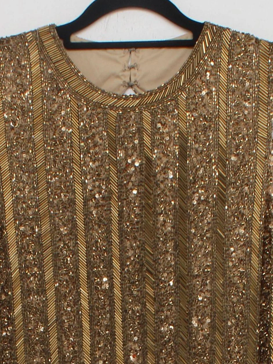 Karen Millen Tank Midi Dress UK14 in Gold RRP £469 - Image 3