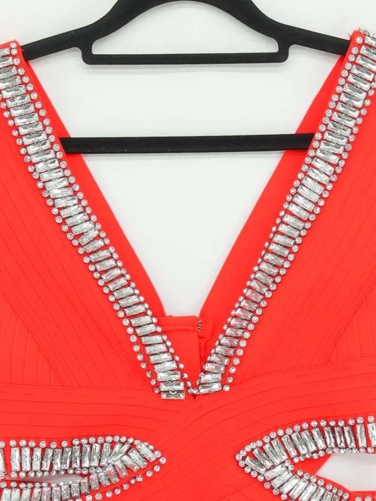 Karen Millen thong tummy control one-piece swimsuit in red RRP £99 - Image 3