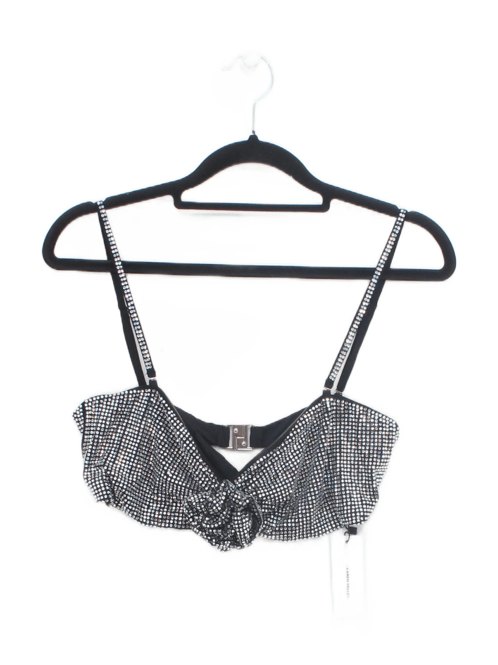 Karen Millen triangle adjustable strap bikini top in black RRP £55