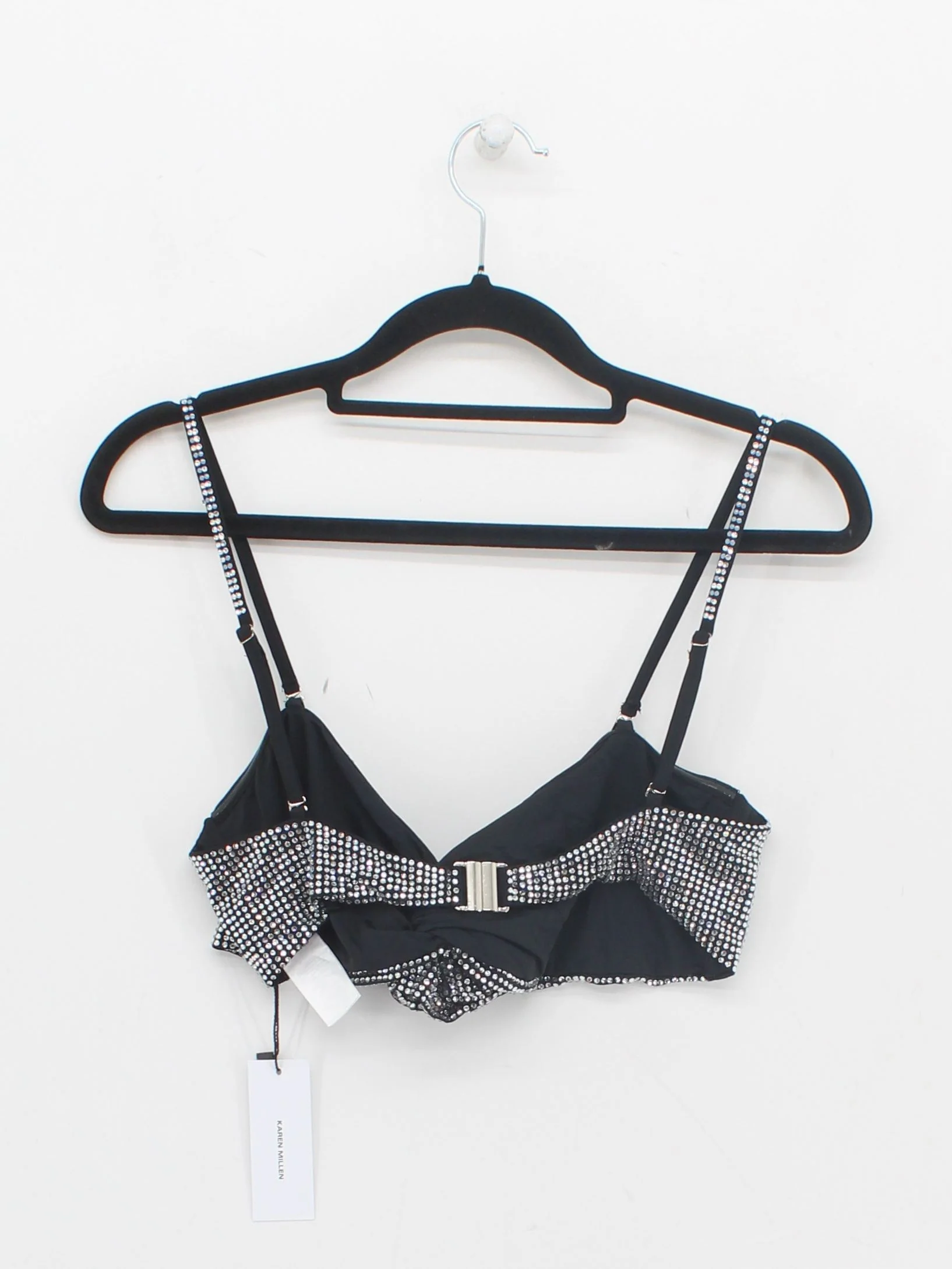 Karen Millen triangle adjustable strap bikini top in black RRP £55 - Image 2
