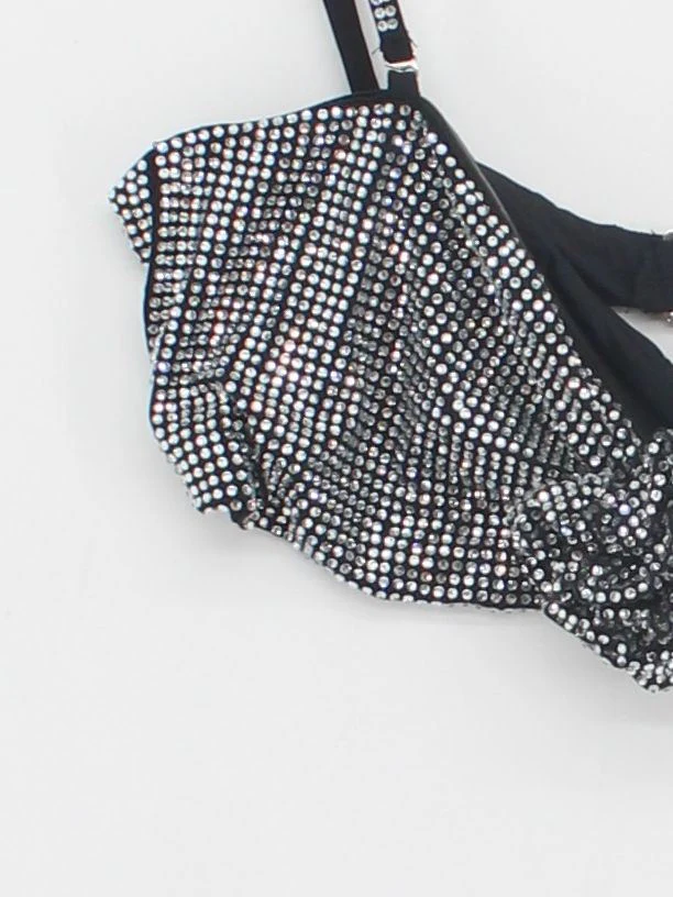 Karen Millen triangle adjustable strap bikini top in black RRP £55 - Image 4