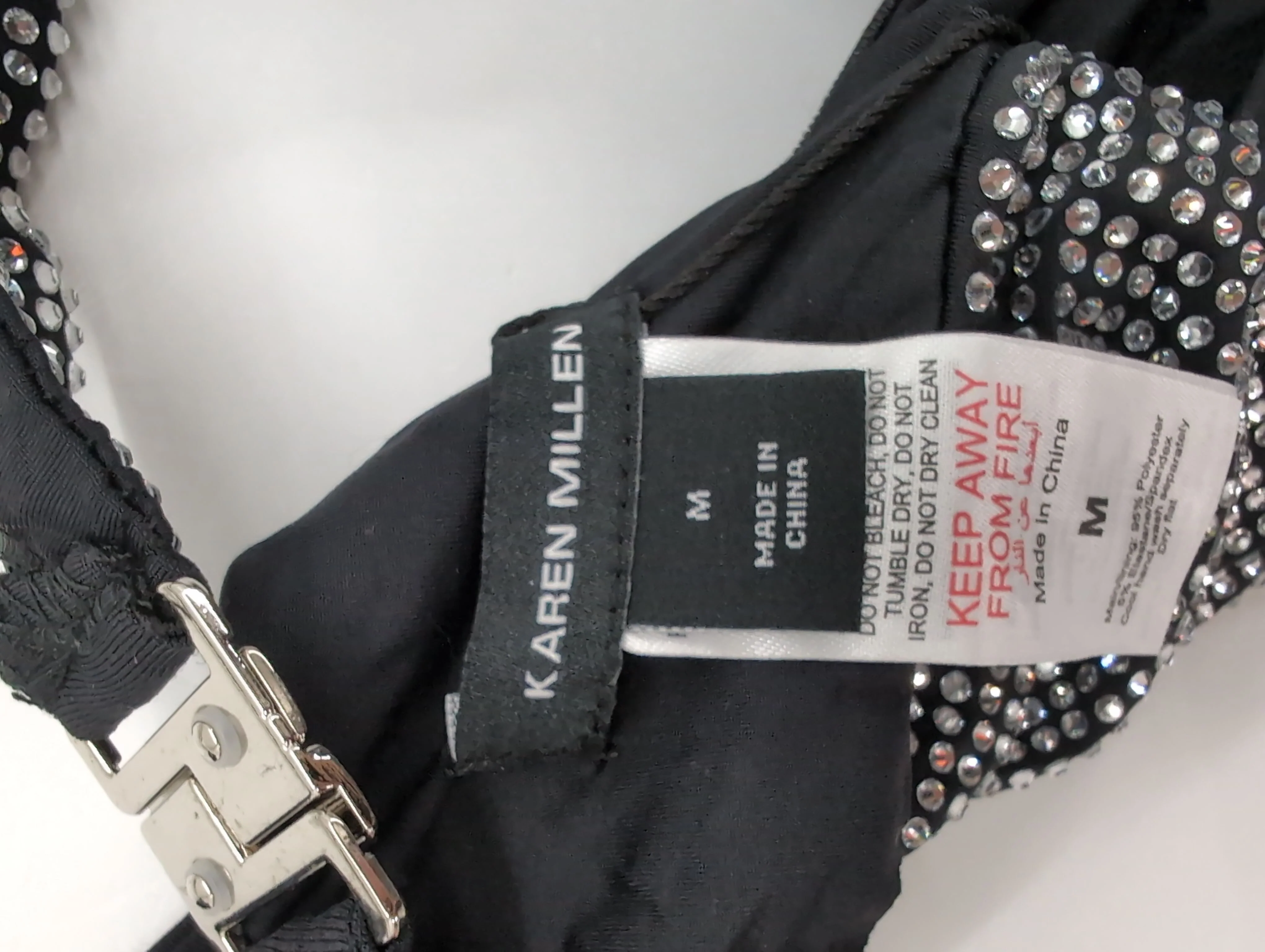 Karen Millen triangle adjustable strap bikini top in black RRP £55 - Image 5