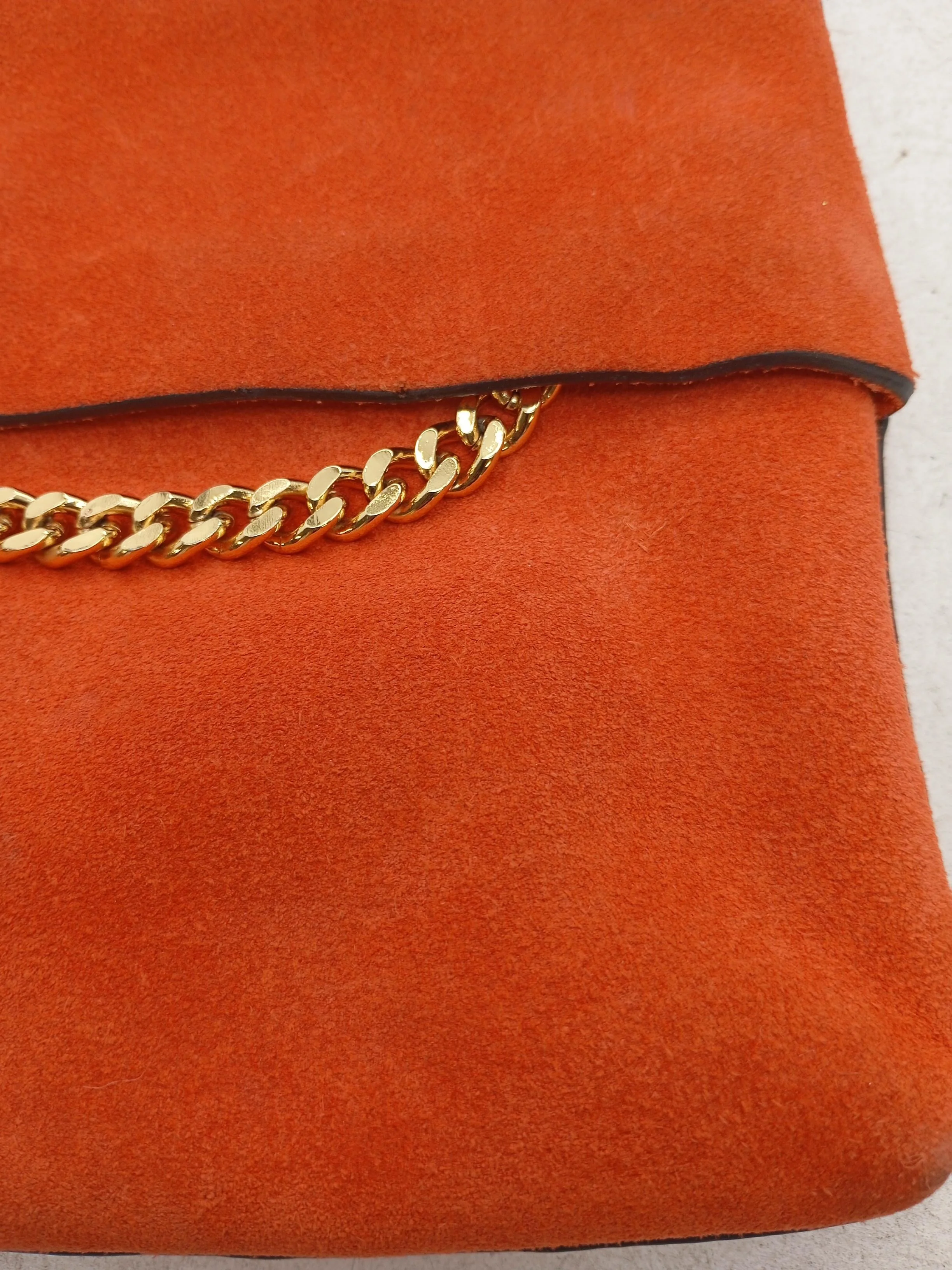 Karen Millen Women's Bag Orange Leather with Cotton Clutch - Image 3