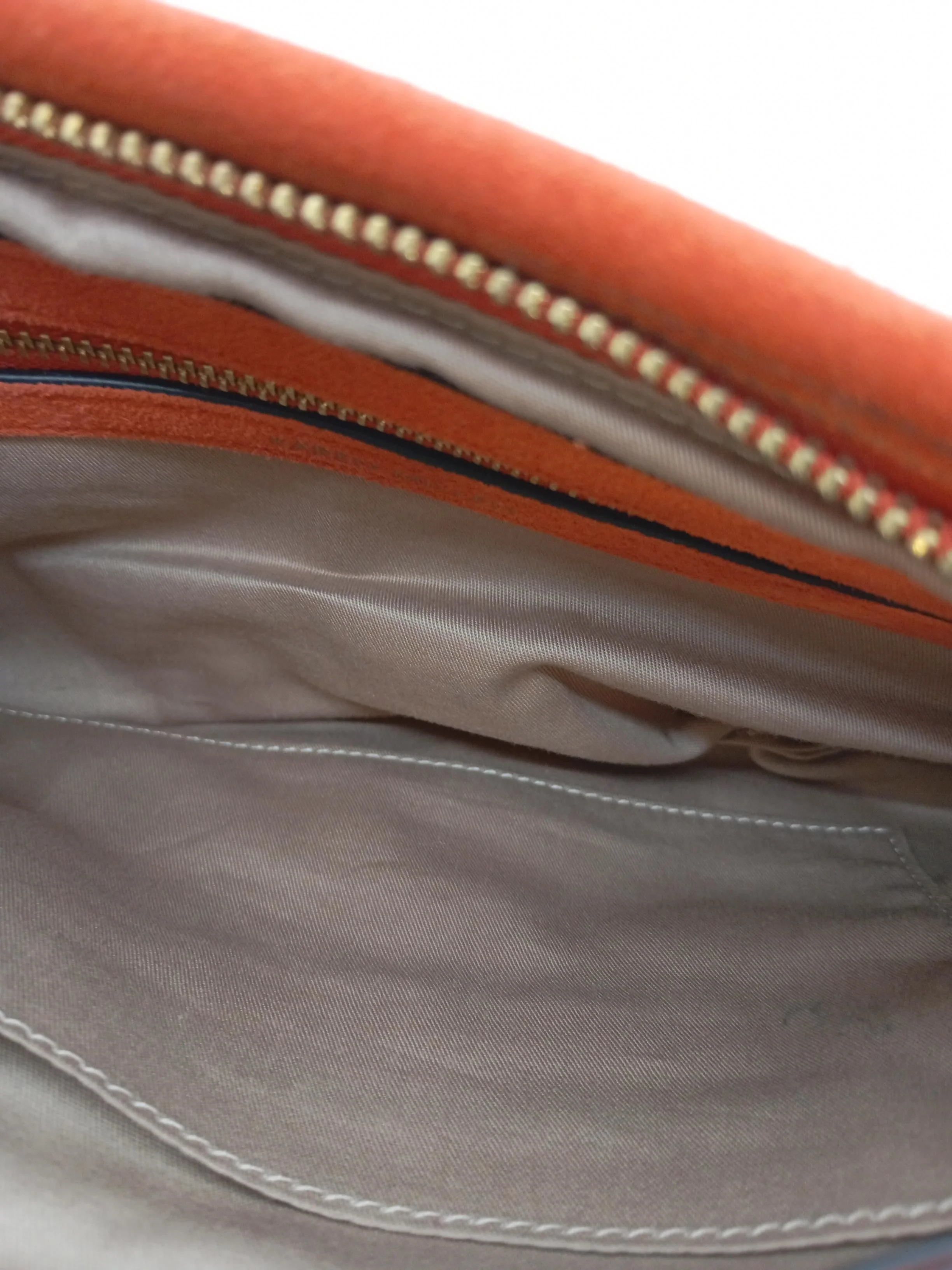 Karen Millen Women's Bag Orange Leather with Cotton Clutch - Image 4