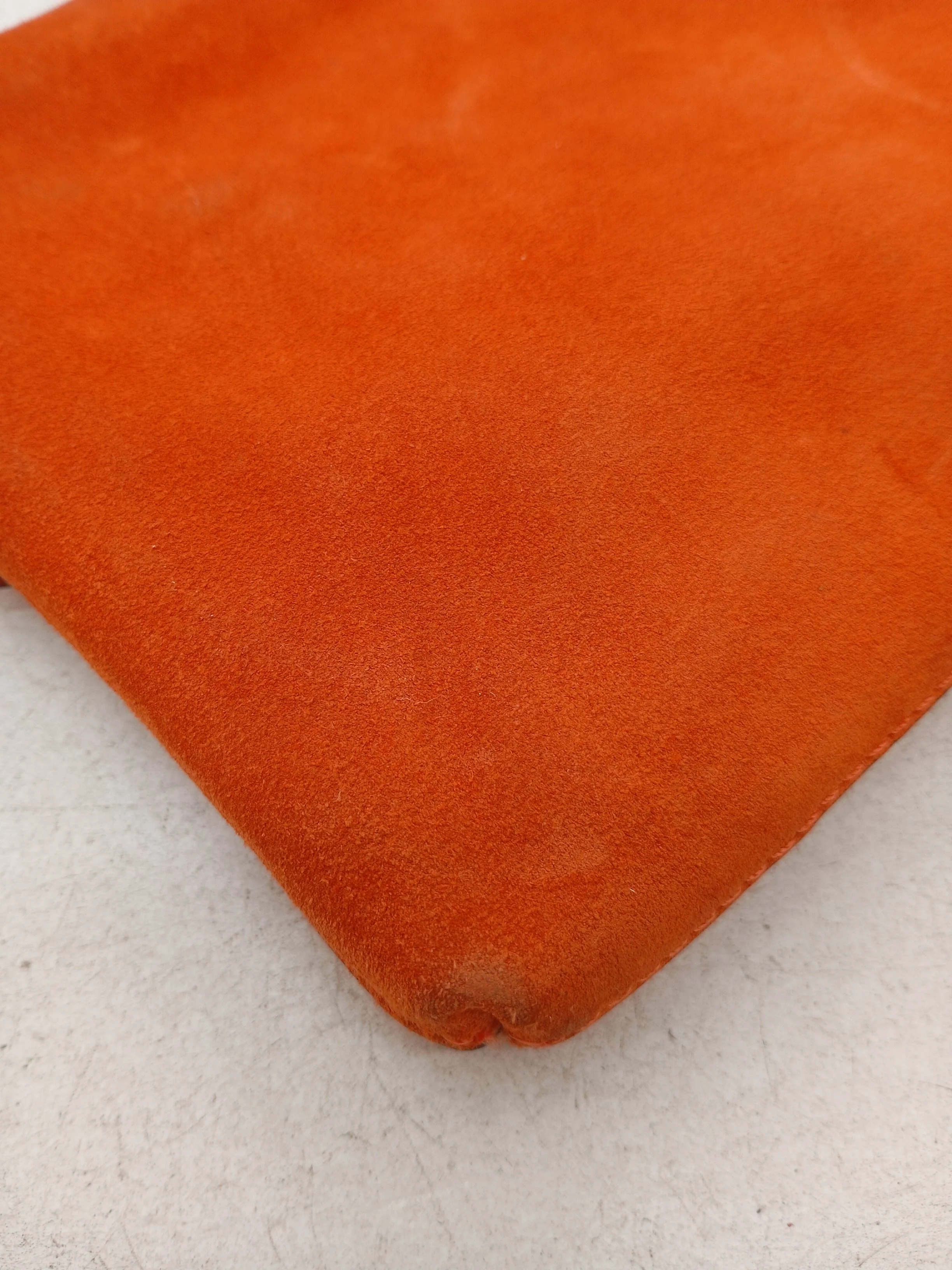 Karen Millen Women's Bag Orange Leather with Cotton Clutch - Image 6