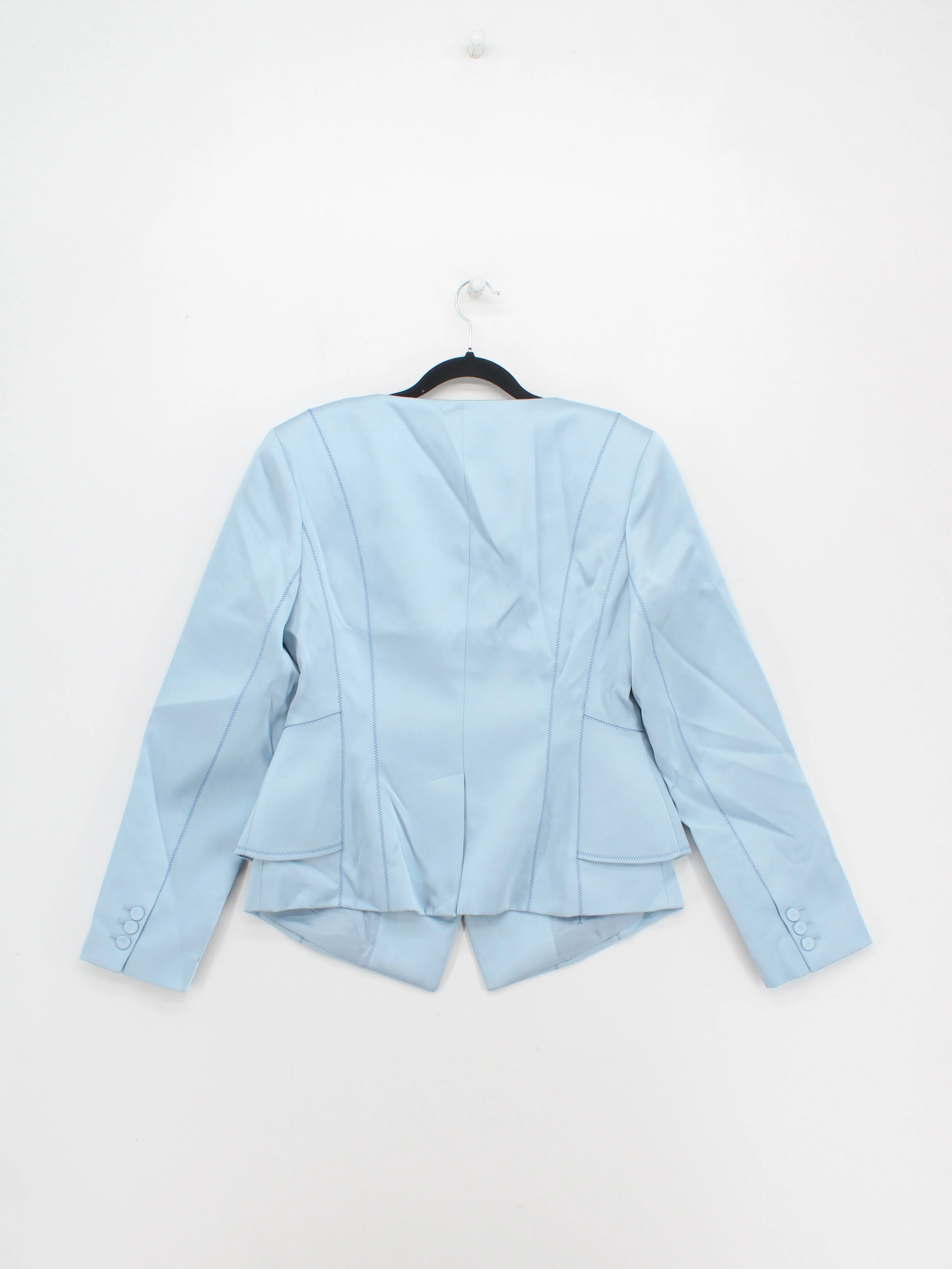 Karen Millen Women's Blazer UK 10 Blue Polyester with Viscose Overcoat - Image 2