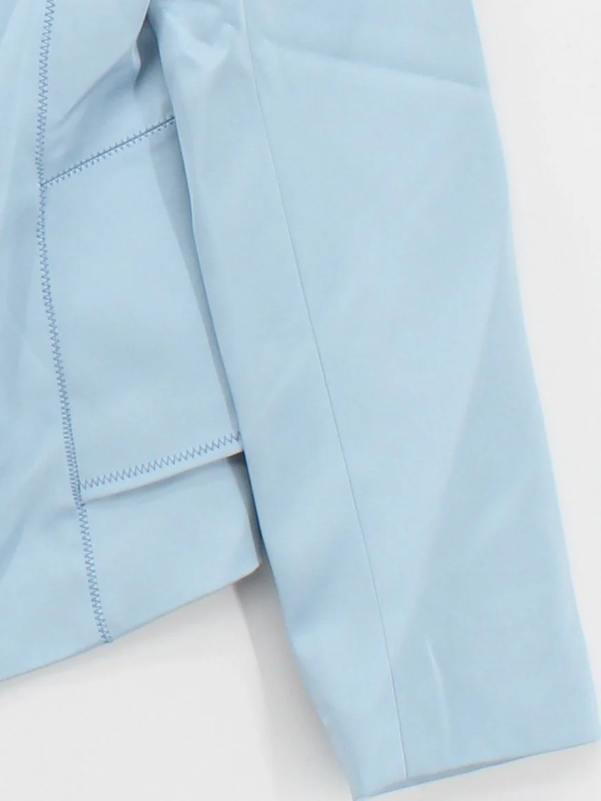 Karen Millen Women's Blazer UK 10 Blue Polyester with Viscose Overcoat - Image 4