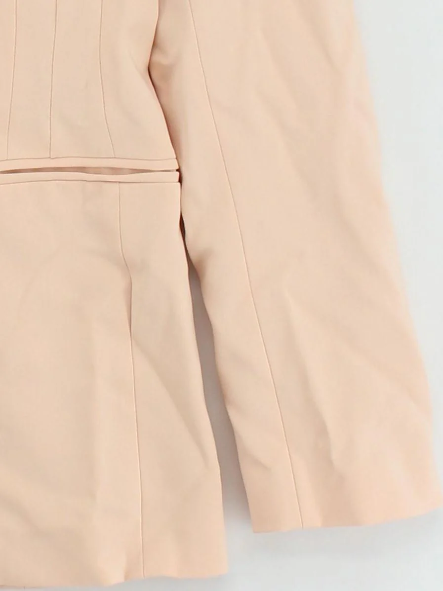 Karen Millen Women's Blazer UK 10 Cream Polyester with Viscose Overcoat - Image 4