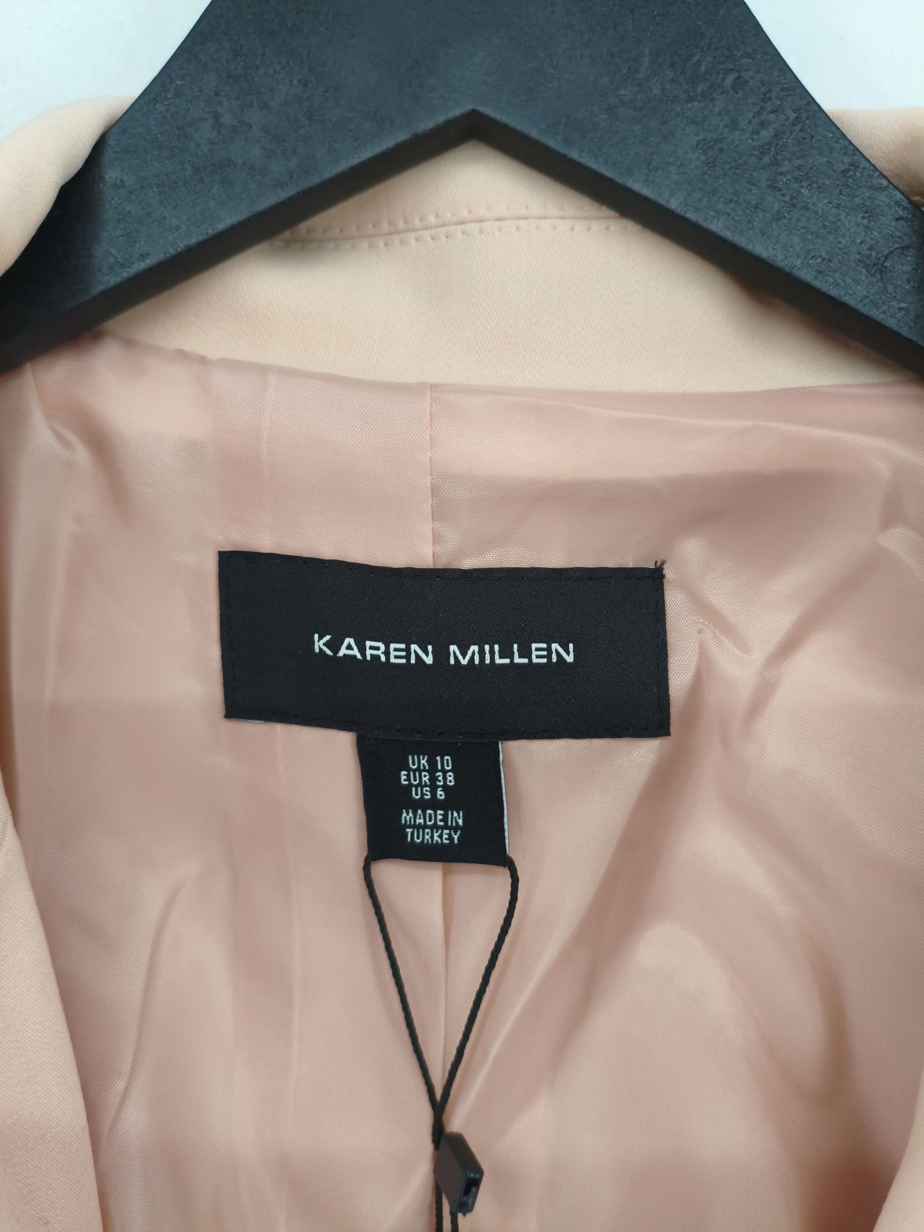 Karen Millen Women's Blazer UK 10 Cream Polyester with Viscose Overcoat - Image 6