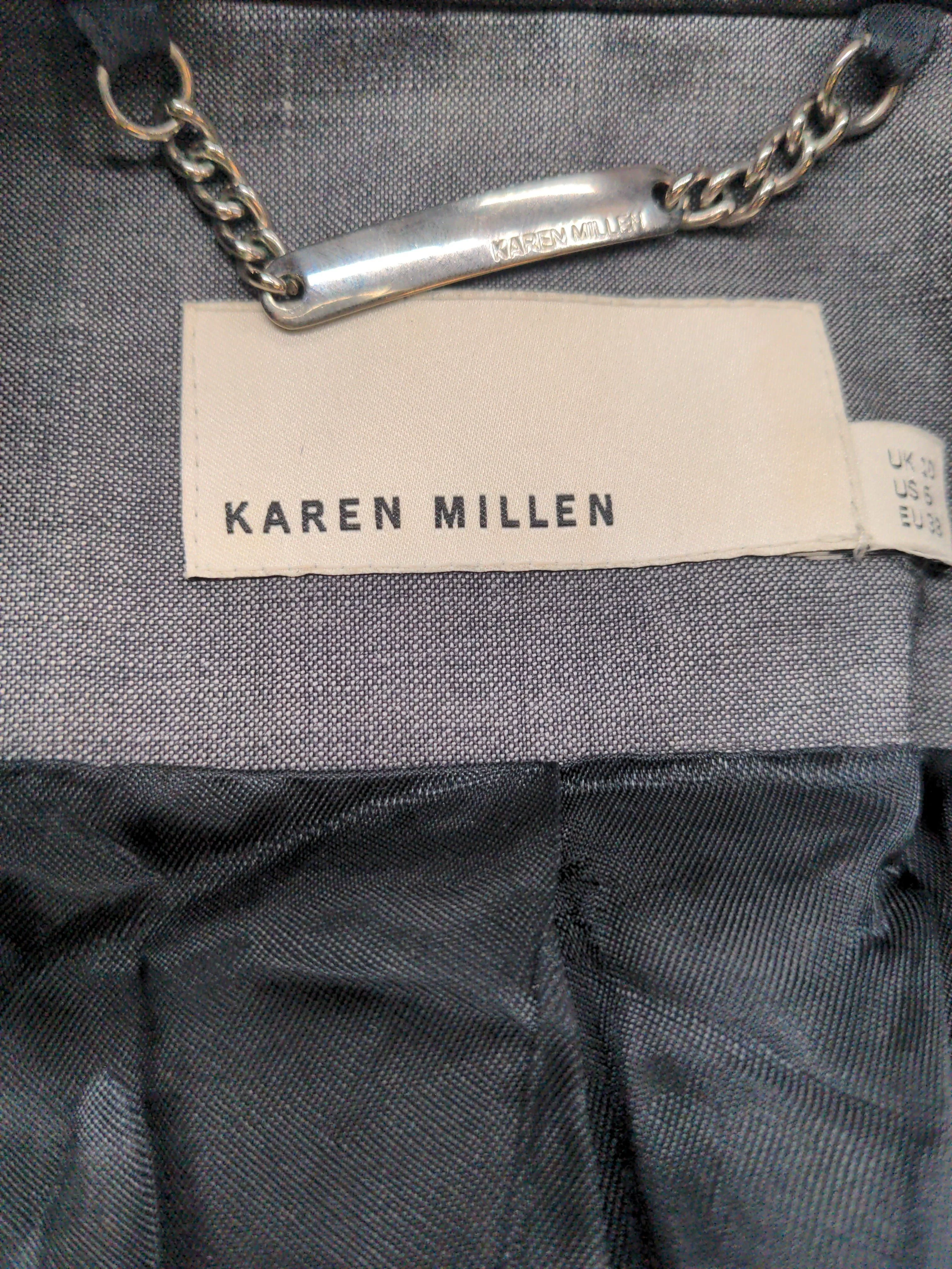 Karen Millen Women's Blazer UK 10 Grey Wool with Elastane Overcoat - Image 5