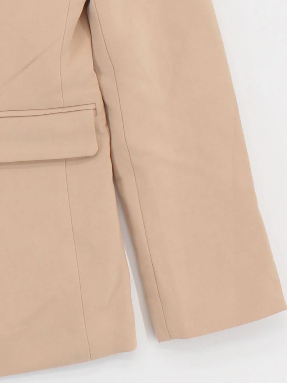 Karen Millen Women's Blazer UK 10 Tan Polyester with Viscose, Elastane Overcoat - Image 4
