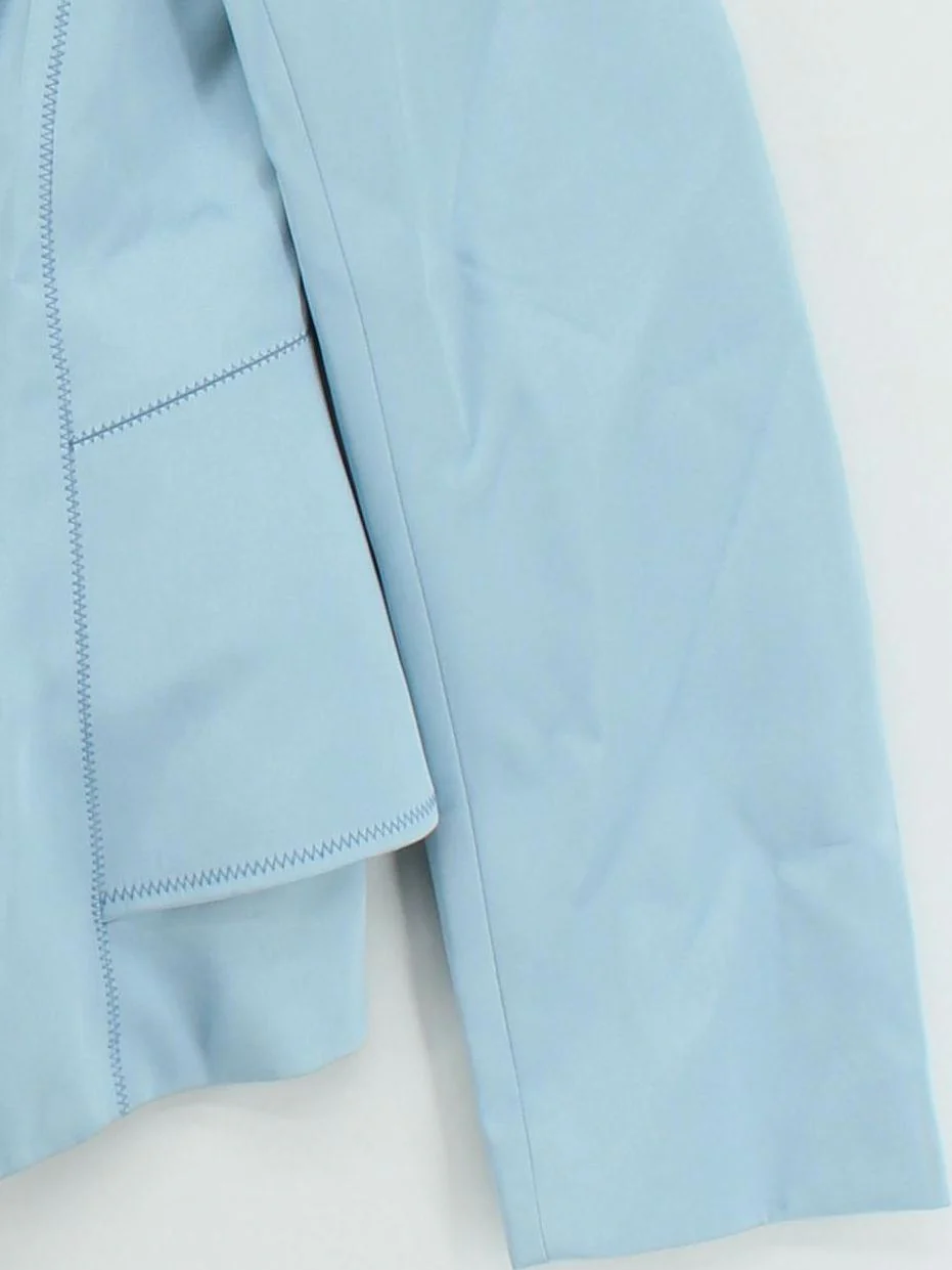 Karen Millen Women's Blazer UK 12 Blue Polyester with Viscose Overcoat - Image 4