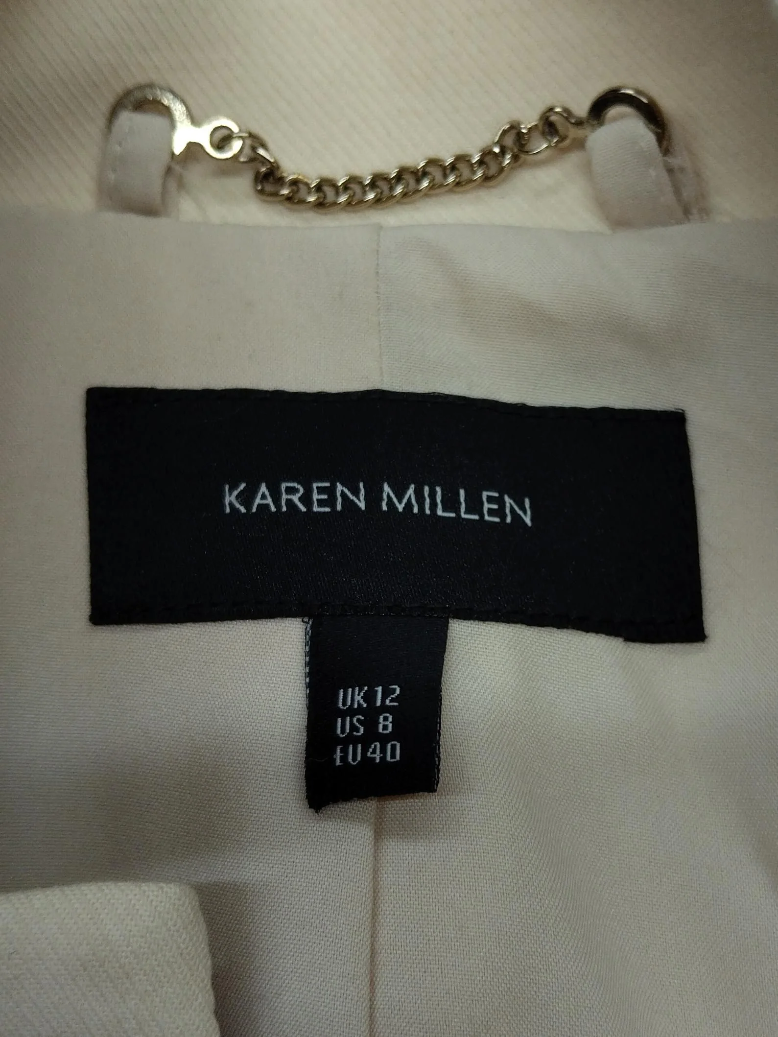 Karen Millen Women's Blazer UK 12 Cream Polyester - Image 5