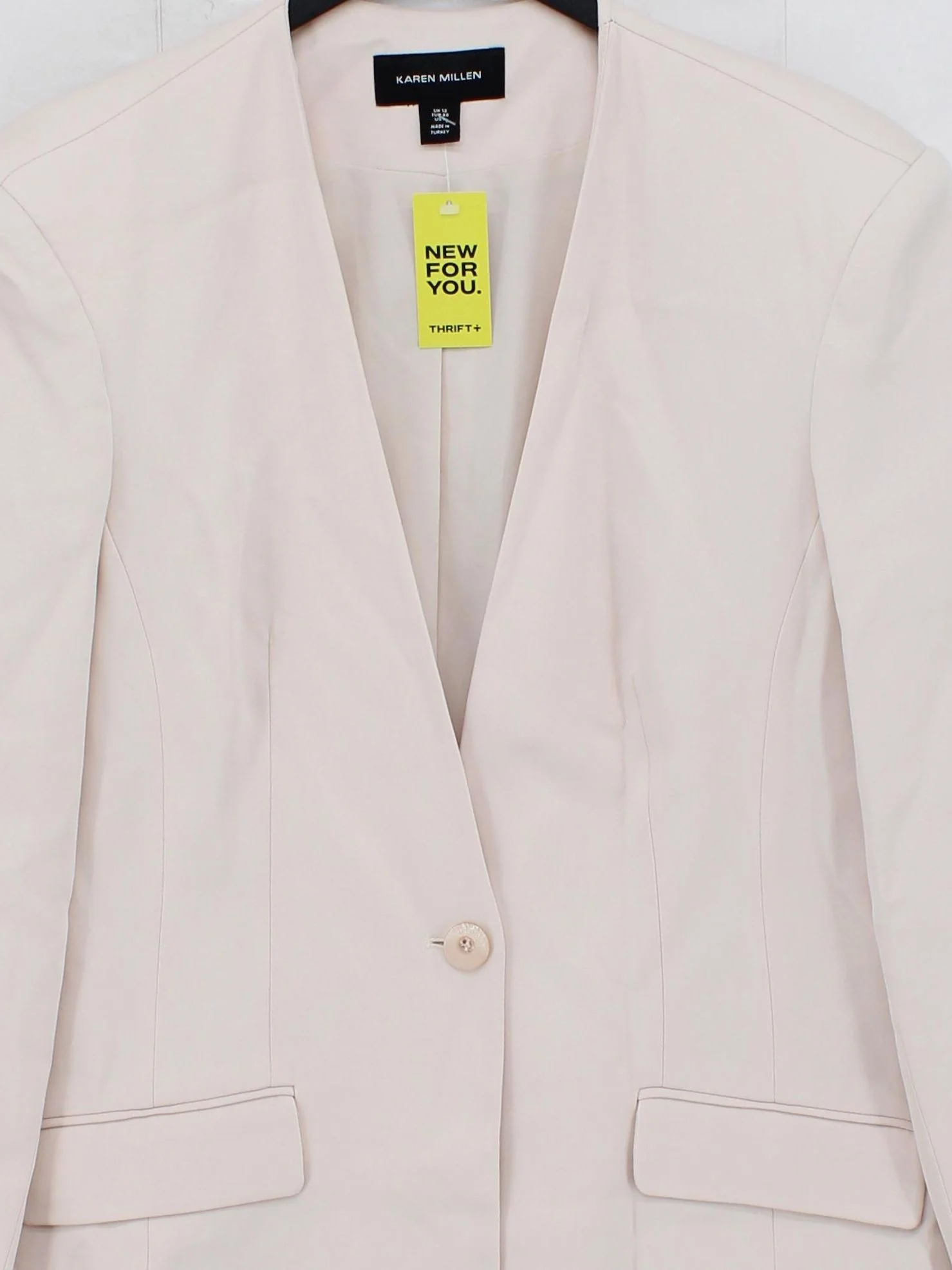 Karen Millen Women's Blazer UK 12 Cream Viscose - Image 3