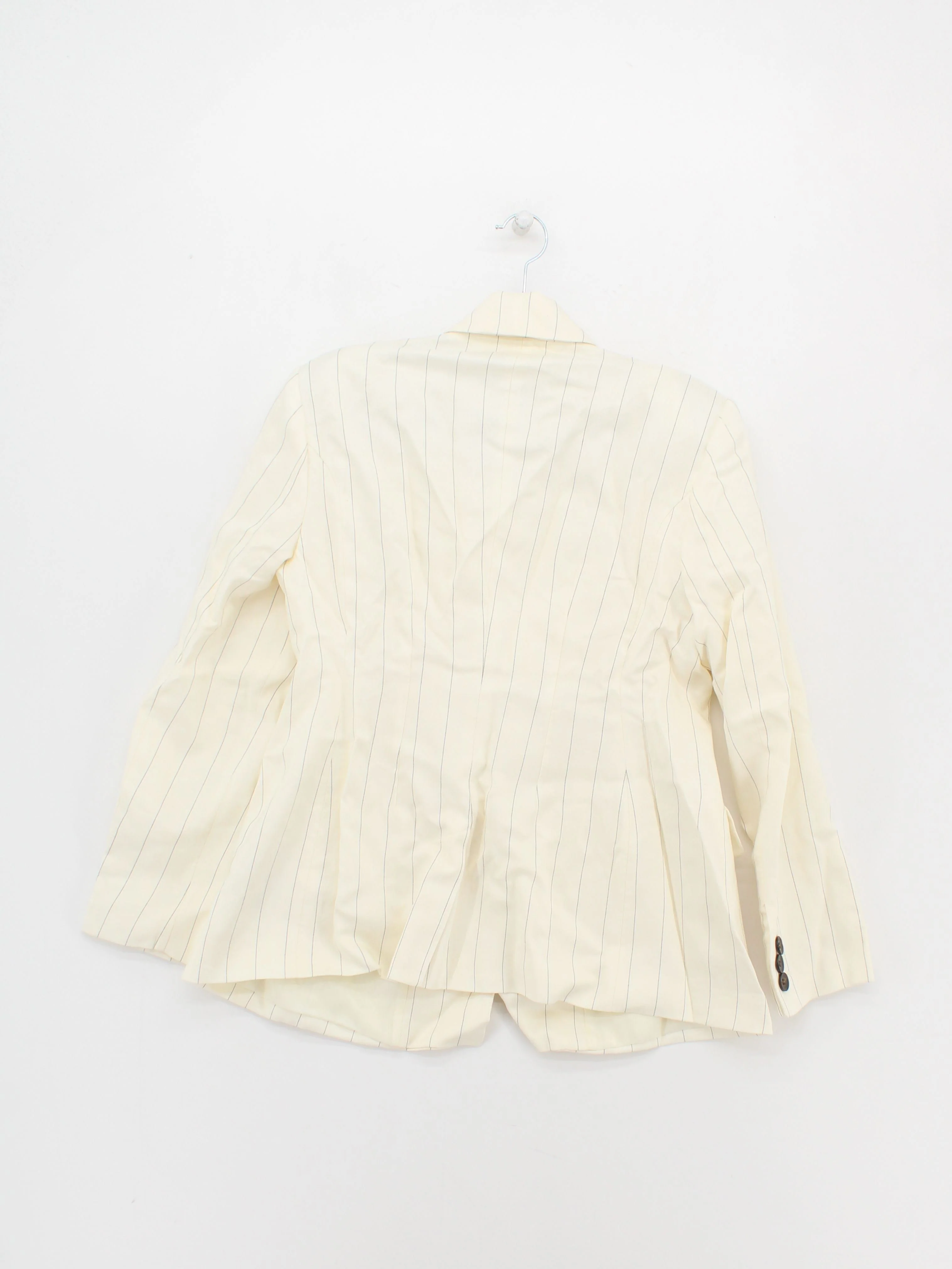 Karen Millen Women's Blazer UK 12 Cream Viscose with Other, Polyester Overcoat - Image 2