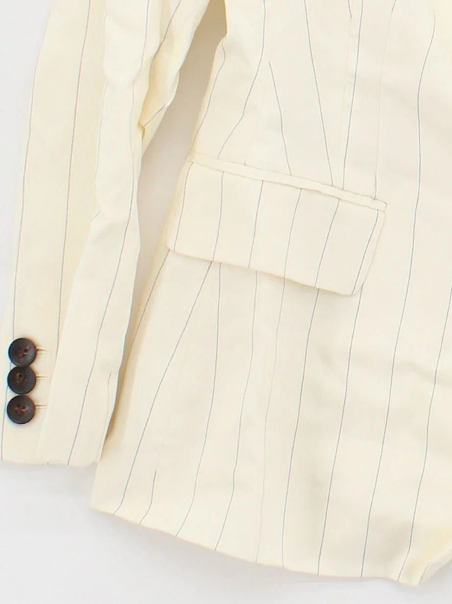 Karen Millen Women's Blazer UK 12 Cream Viscose with Other, Polyester Overcoat - Image 4
