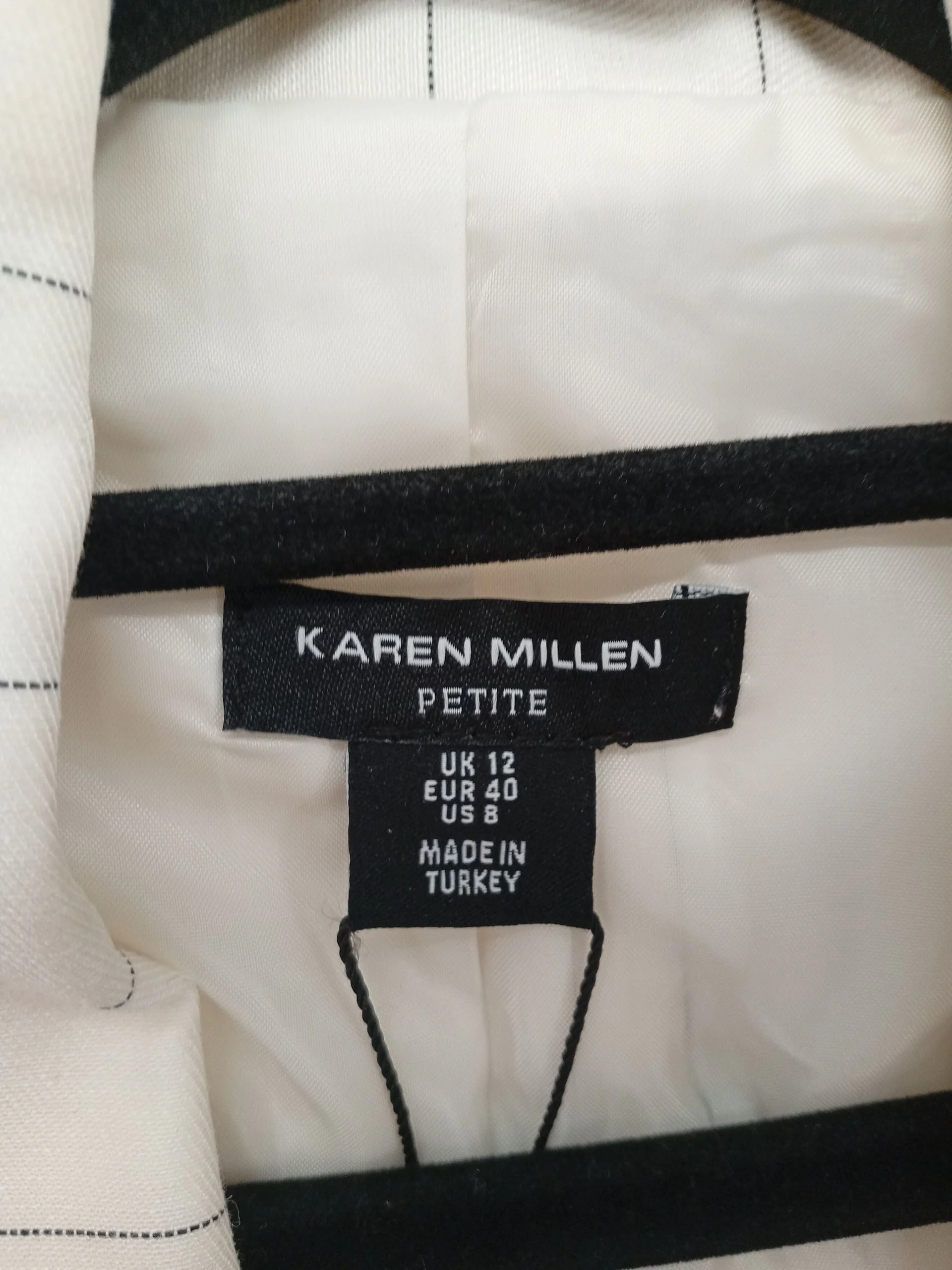 Karen Millen Women's Blazer UK 12 Cream Viscose with Other, Polyester Overcoat - Image 7