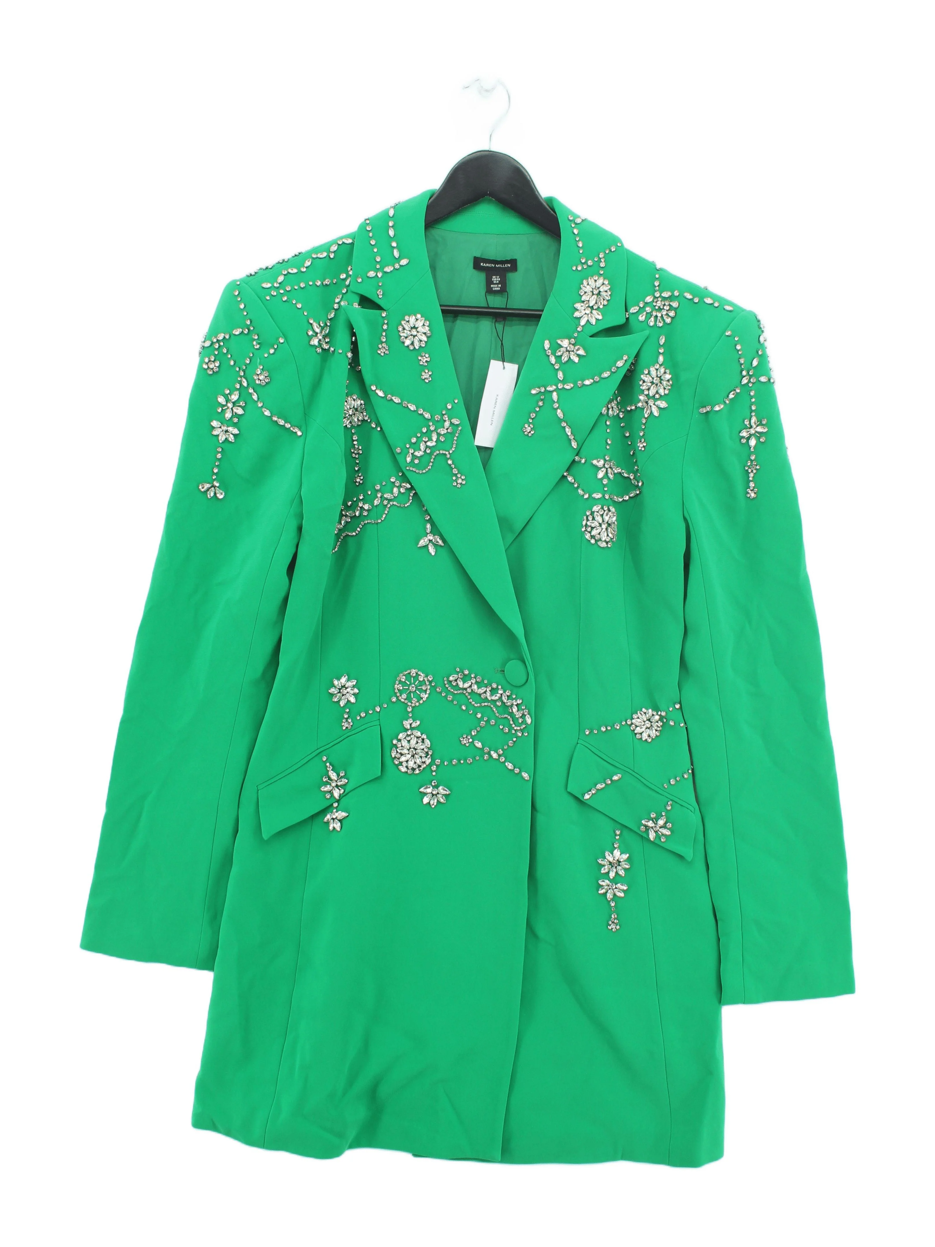 Karen Millen Women's Blazer UK 12 Green Polyester