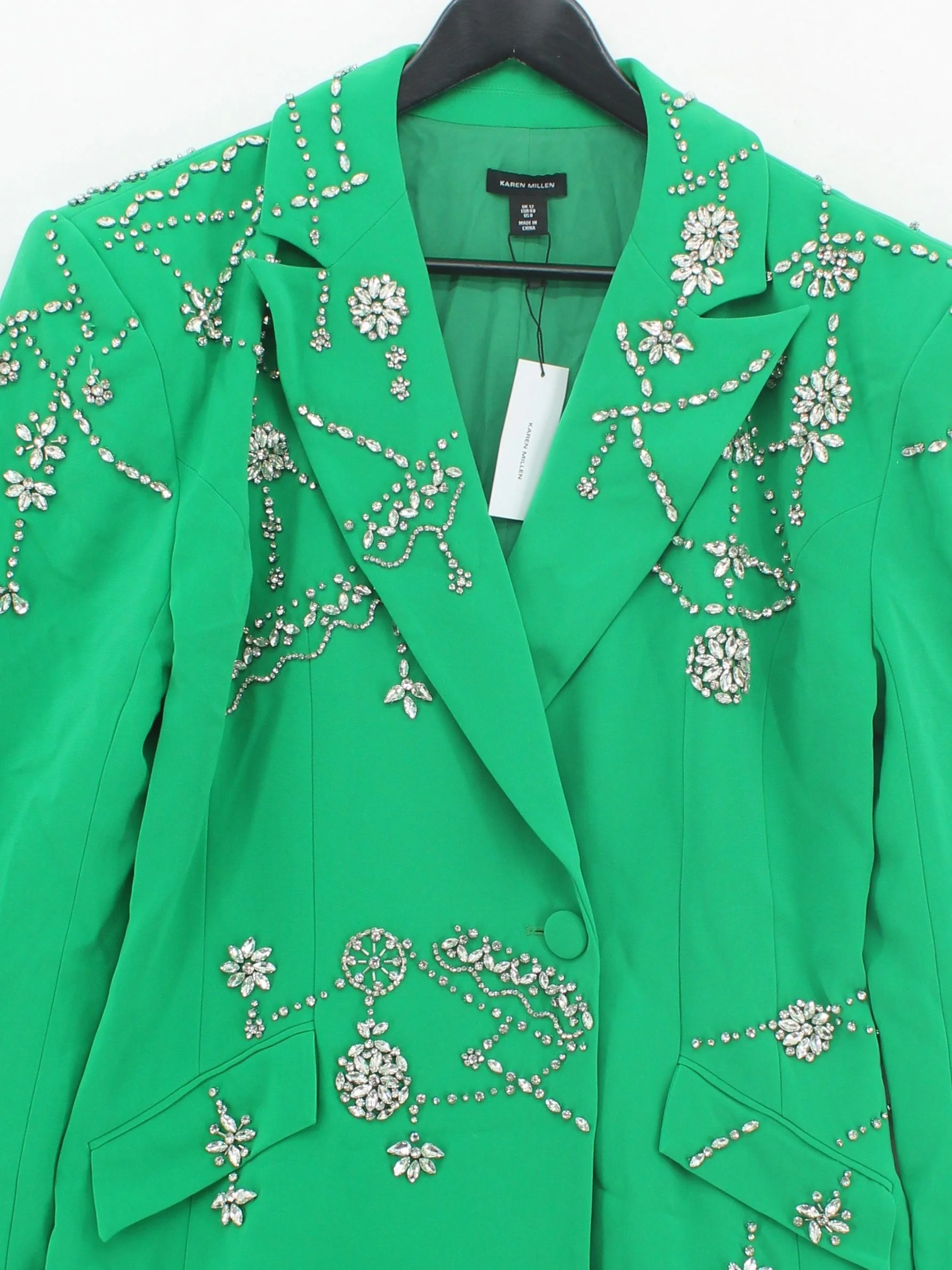 Karen Millen Women's Blazer UK 12 Green Polyester - Image 3
