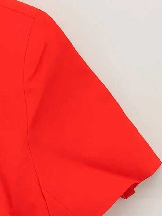 Karen Millen Women's Blazer UK 12 Red Viscose with Linen Overcoat - Image 4