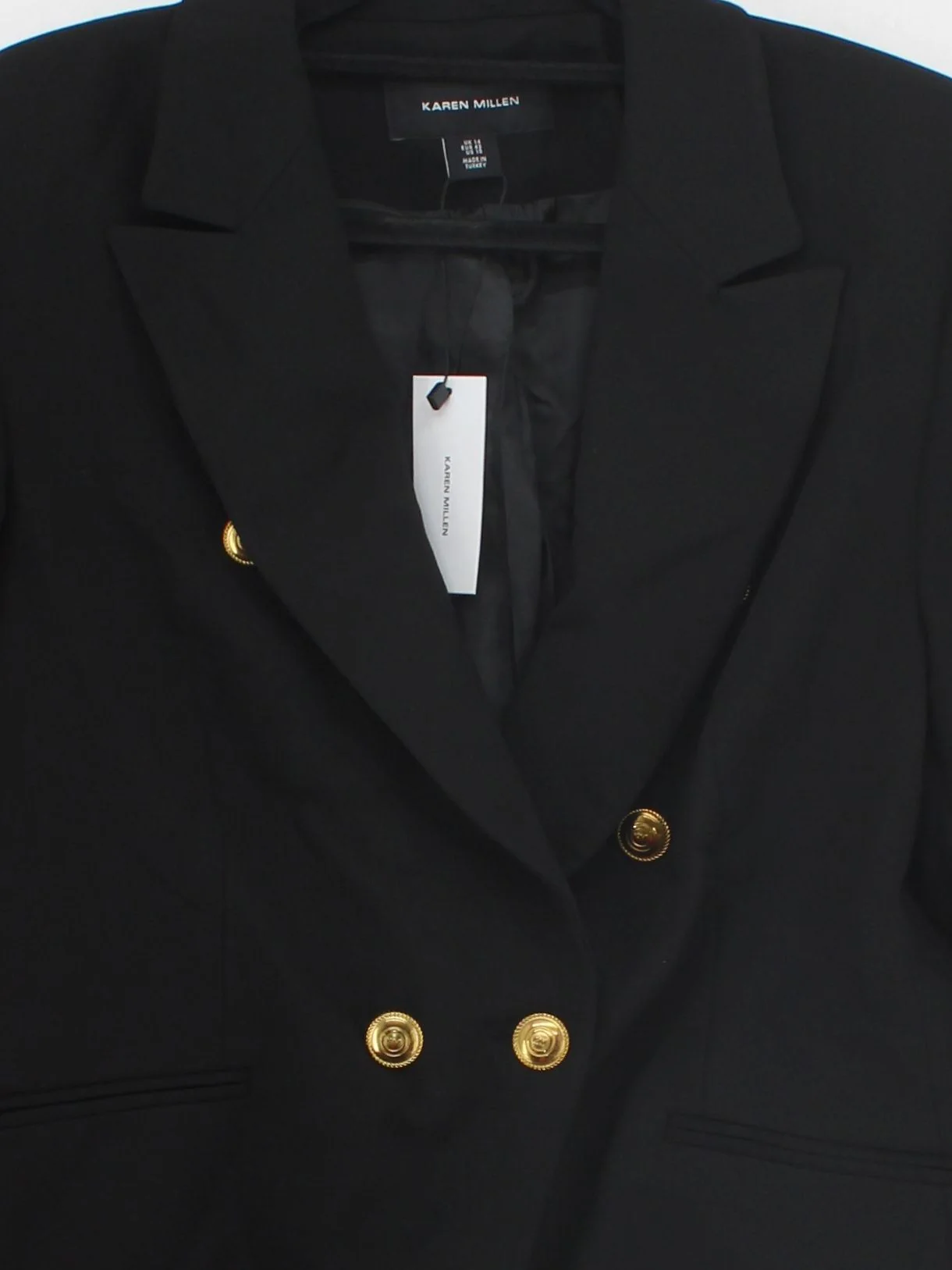 Karen Millen Women's Blazer UK 14 Black Polyester - Image 3