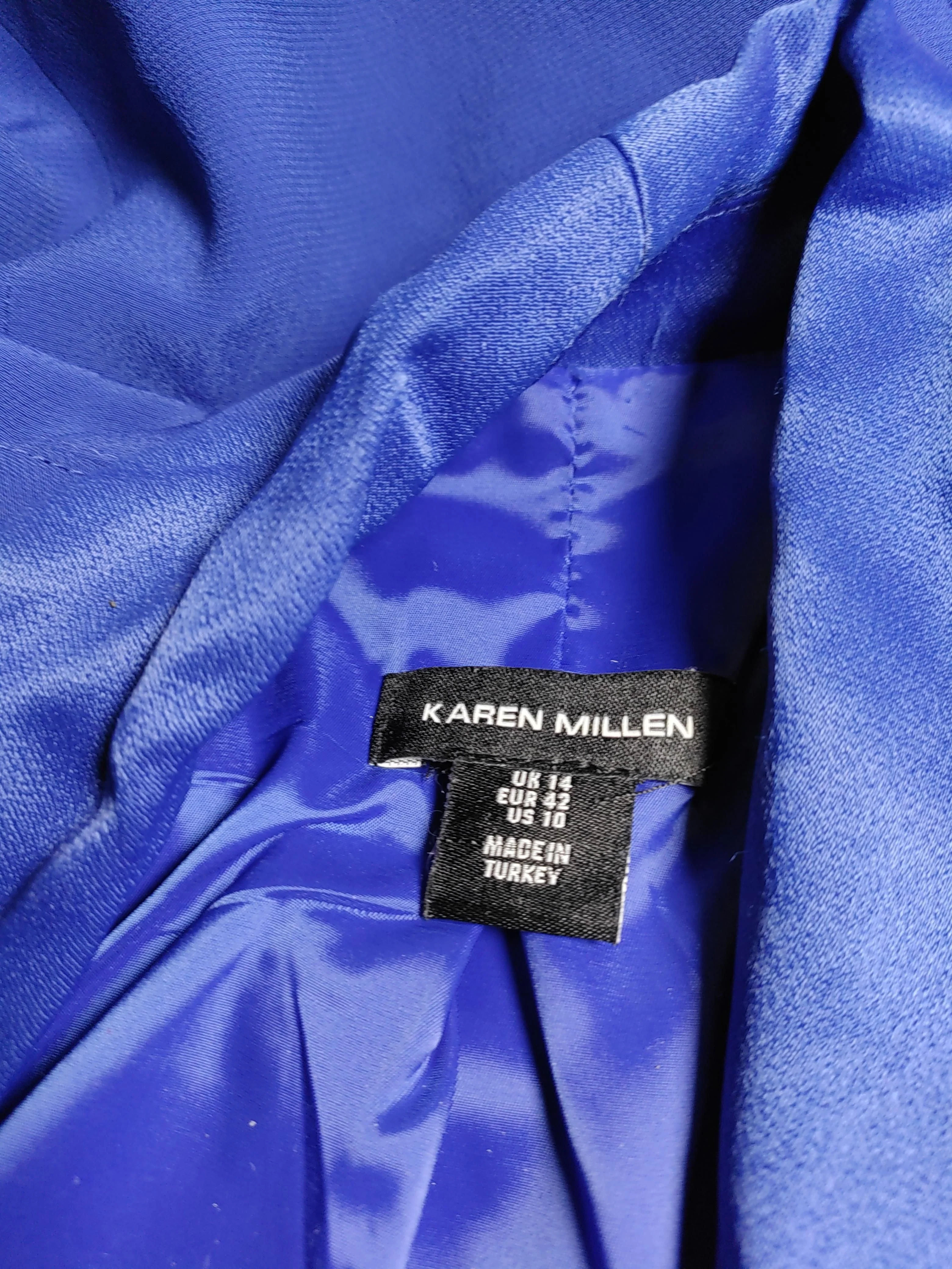 Karen Millen Women's Blazer UK 14 Blue Viscose with Polyester Overcoat - Image 6