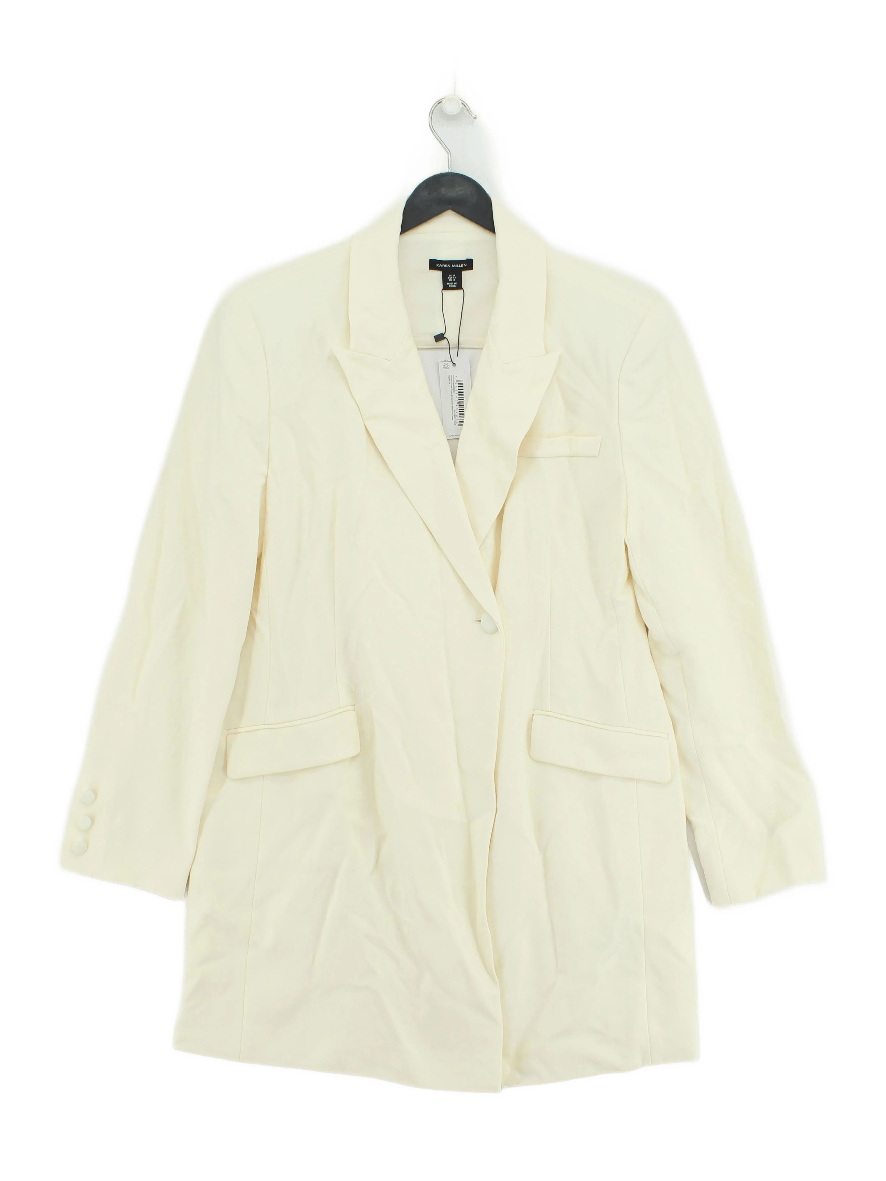 Karen Millen Women's Blazer UK 14 Cream Polyester