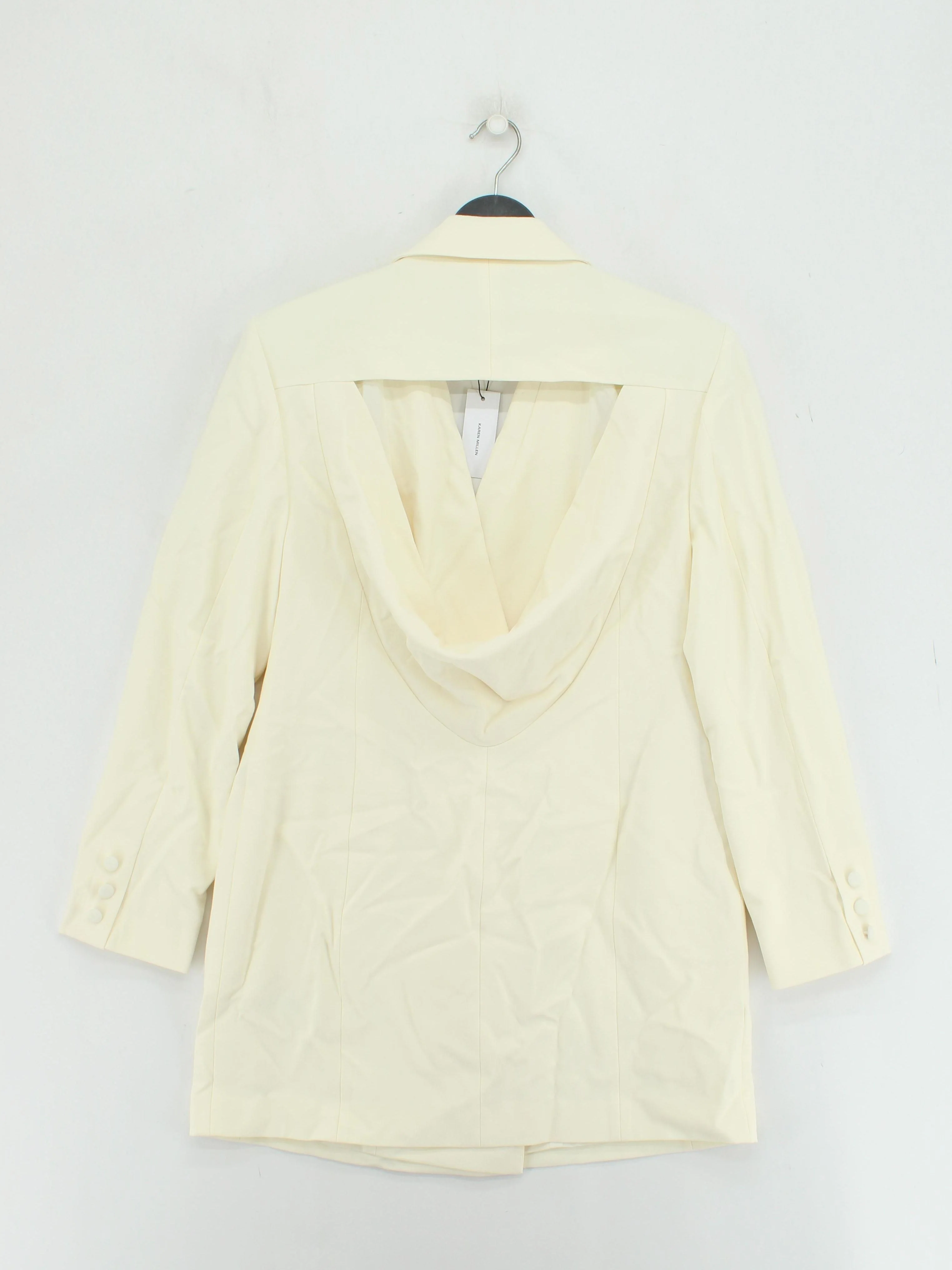 Karen Millen Women's Blazer UK 14 Cream Polyester - Image 2