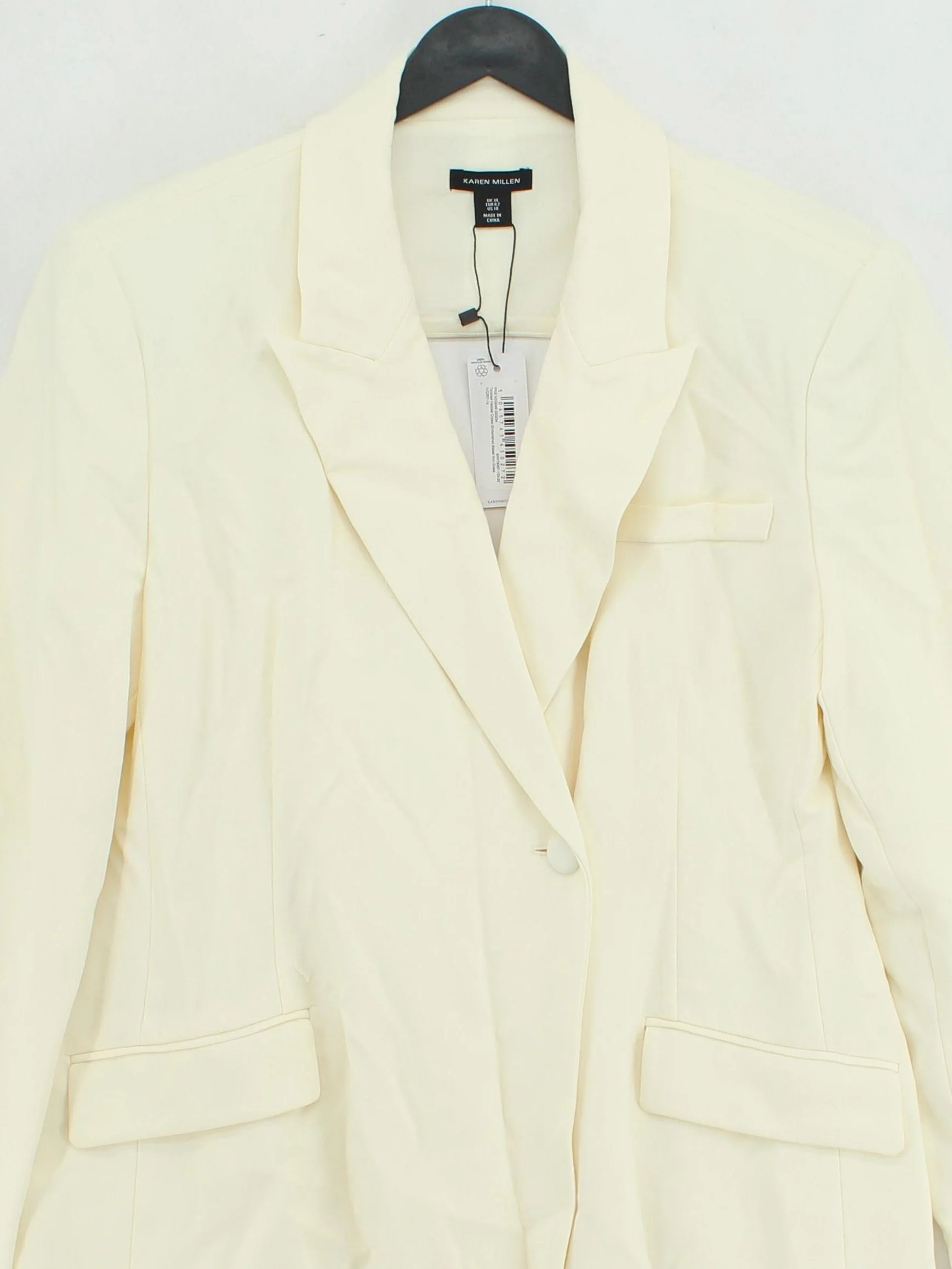 Karen Millen Women's Blazer UK 14 Cream Polyester - Image 3