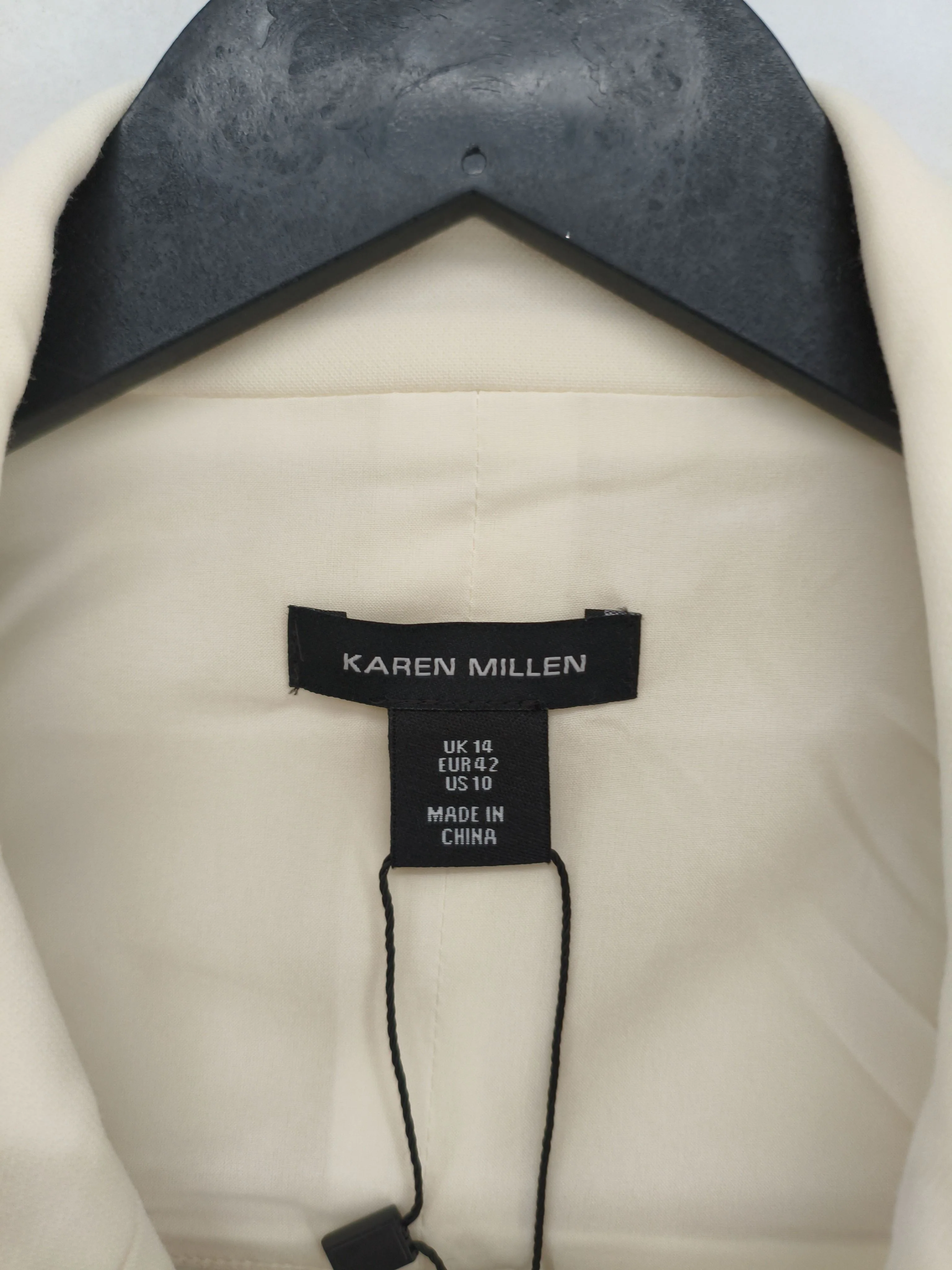 Karen Millen Women's Blazer UK 14 Cream Polyester - Image 6