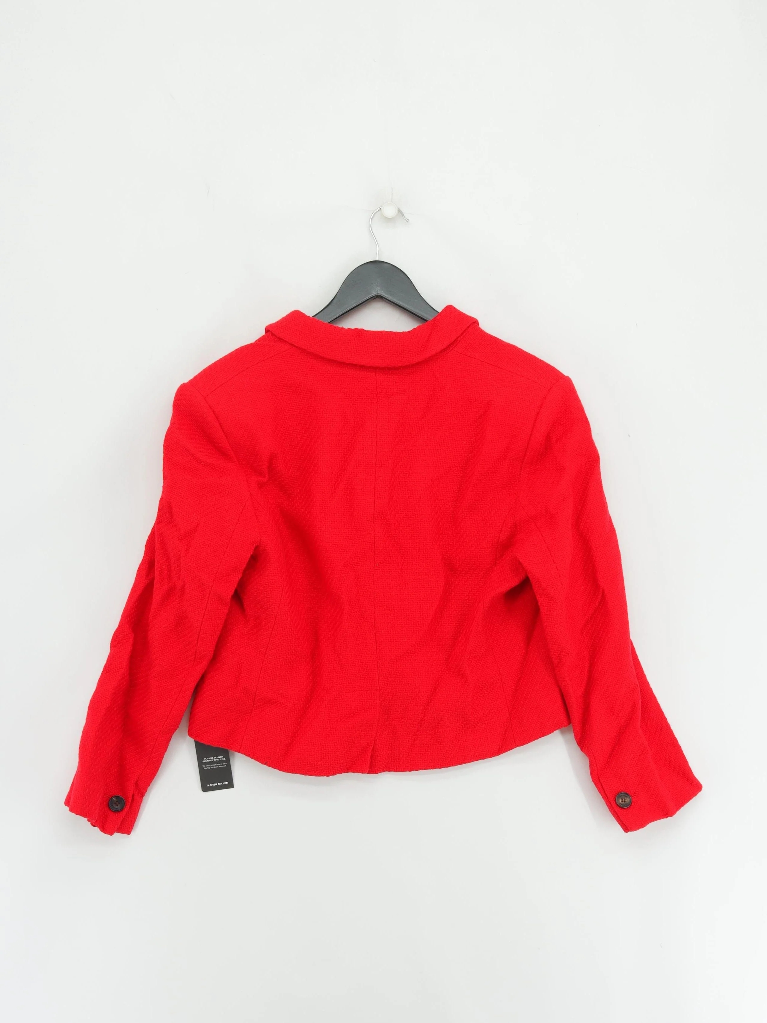 Karen Millen Women's Blazer UK 14 Red Cotton with Polyester Overcoat - Image 2