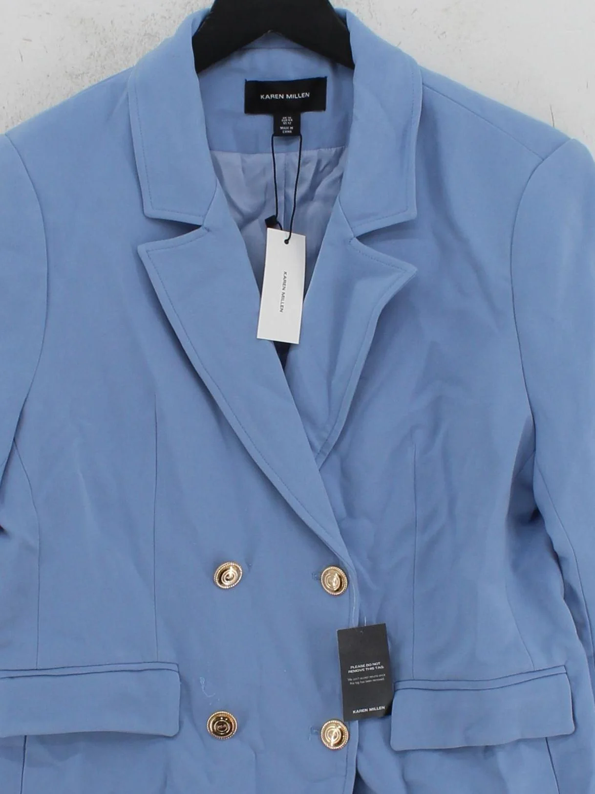 Karen Millen Women's Blazer UK 16 Blue Polyester with Elastane Overcoat - Image 3