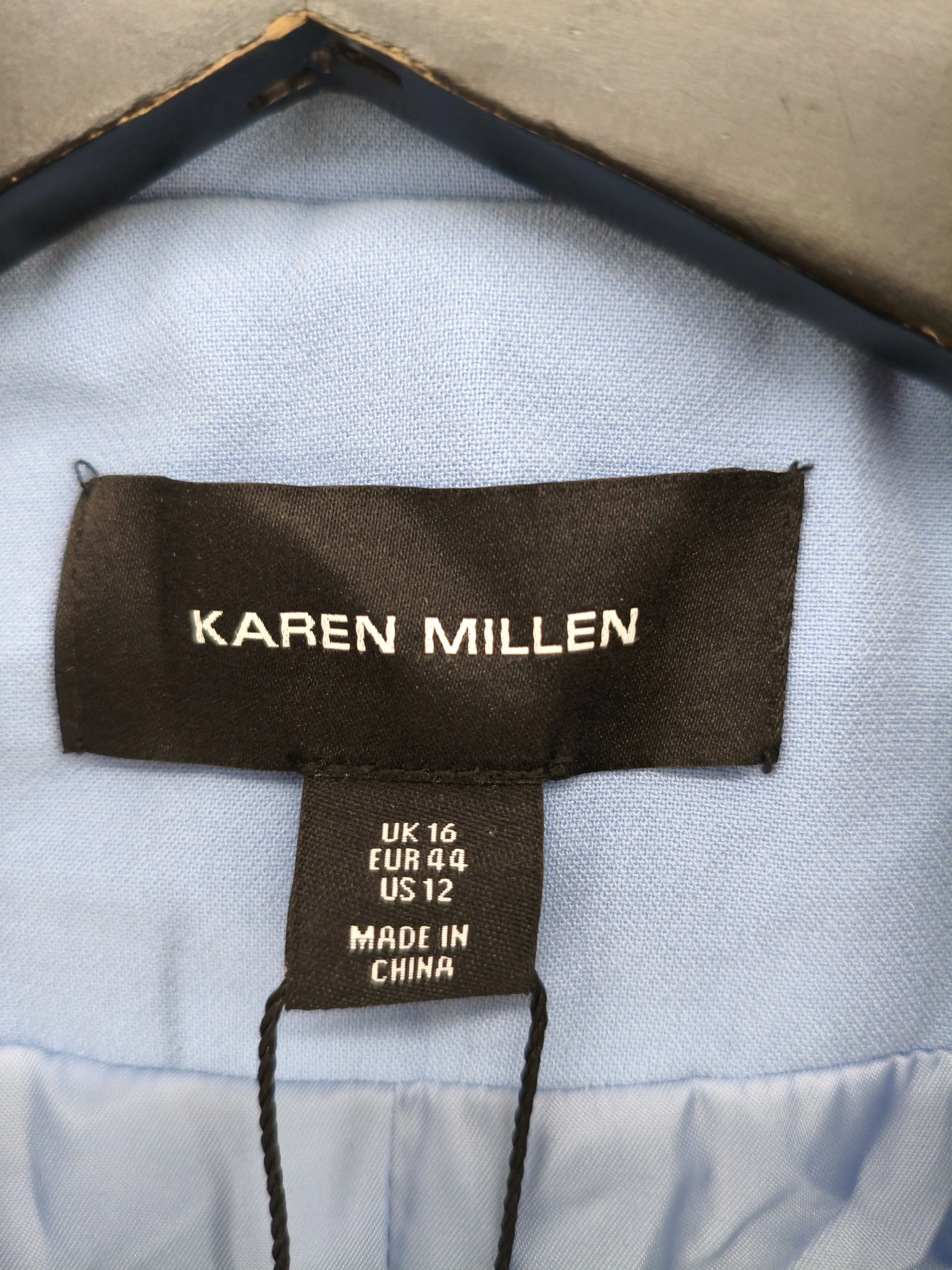 Karen Millen Women's Blazer UK 16 Blue Polyester with Elastane Overcoat - Image 6