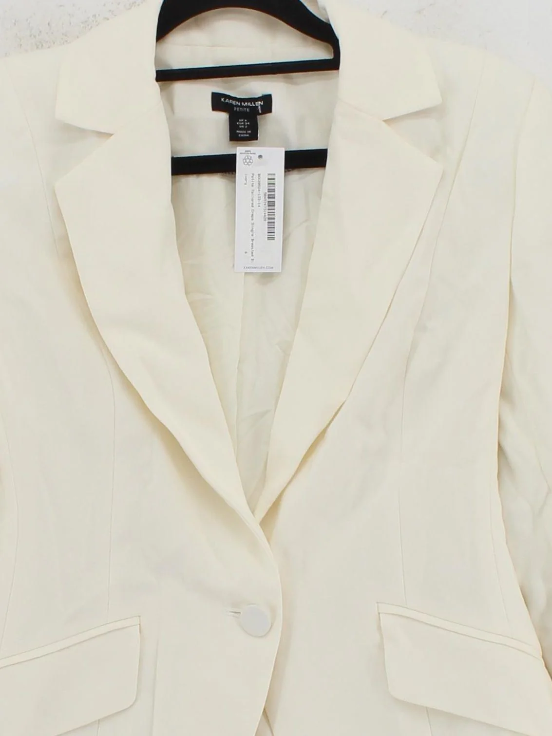 Karen Millen Women's Blazer UK 6 Cream 100% Polyester Overcoat - Image 3