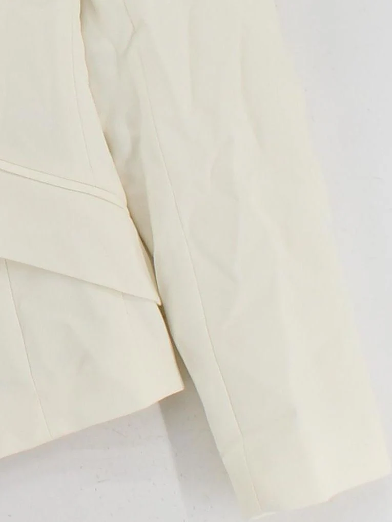 Karen Millen Women's Blazer UK 6 Cream 100% Polyester Overcoat - Image 4