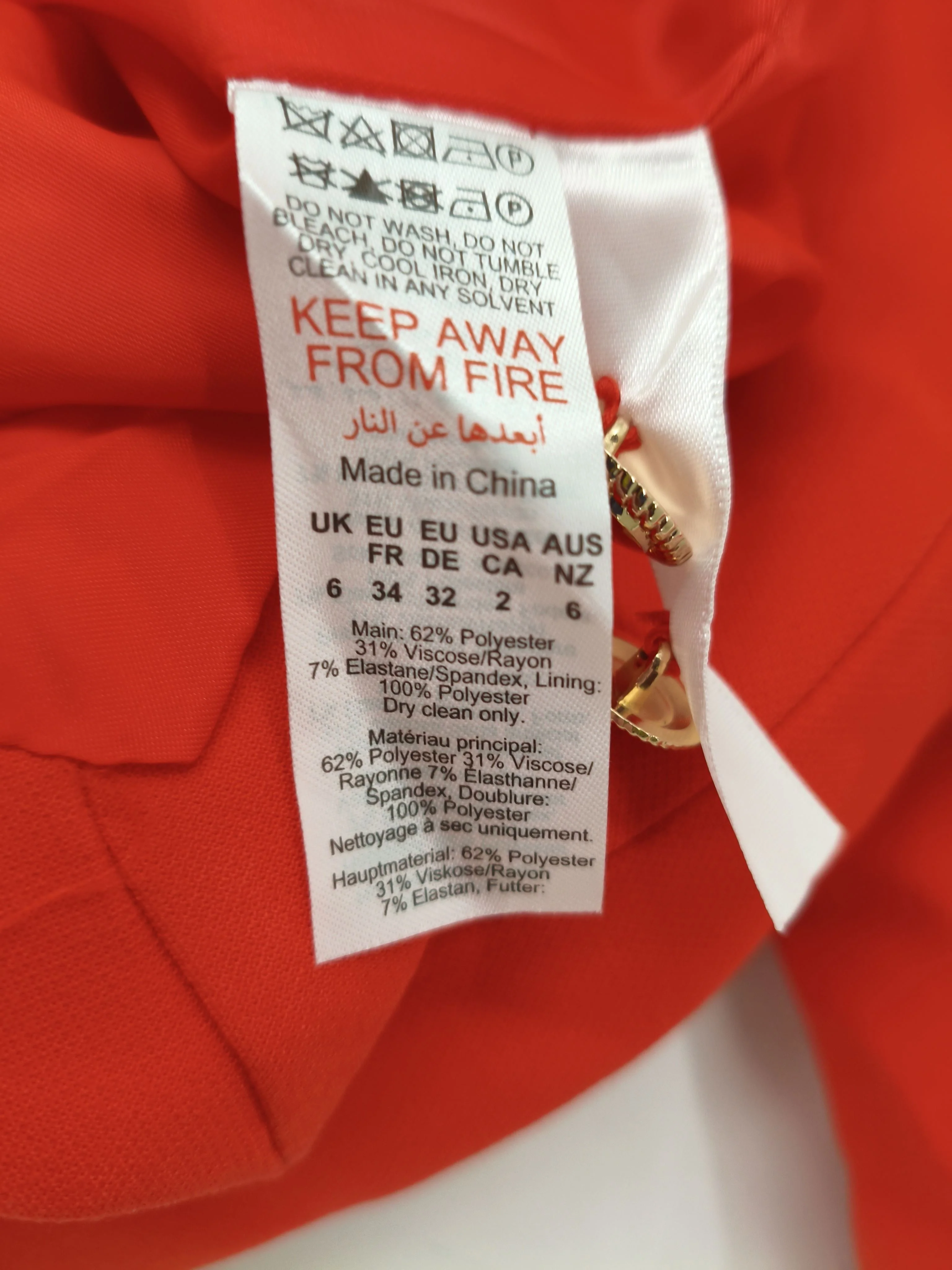 Karen Millen Women's Blazer UK 6 Red Polyester with Viscose, Elastane Overcoat - Image 7