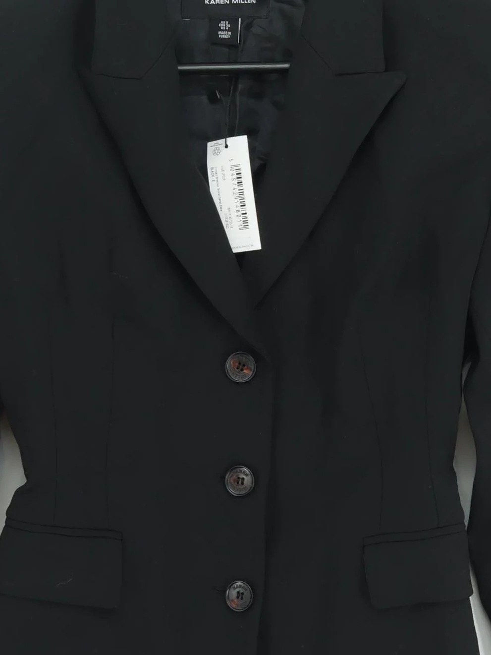 Karen Millen Women's Blazer UK 8 Black Polyester with Viscose, Elastane Overcoat - Image 3