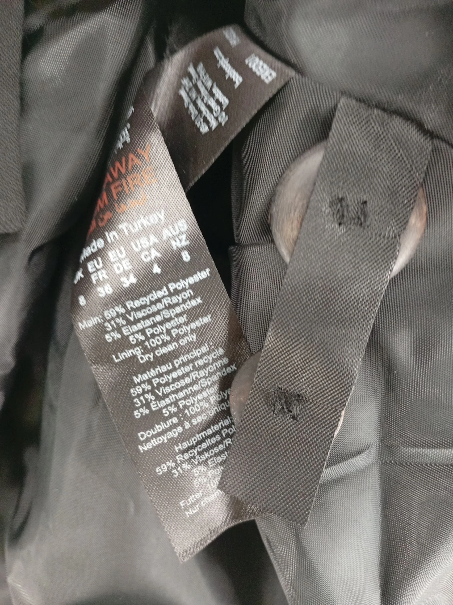 Karen Millen Women's Blazer UK 8 Black Polyester with Viscose, Elastane Overcoat - Image 7